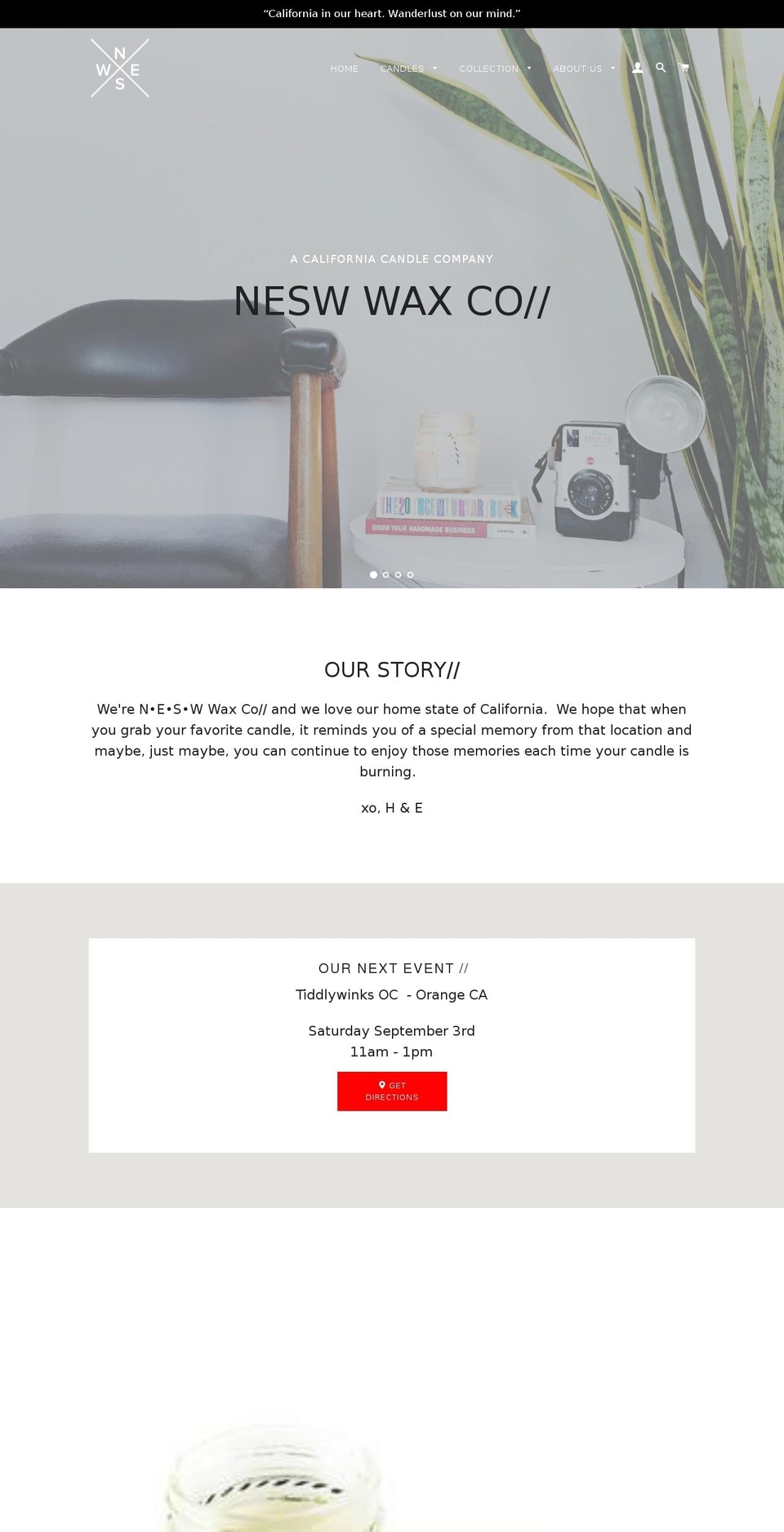 New Site Shopify theme site example neswwaxco.com