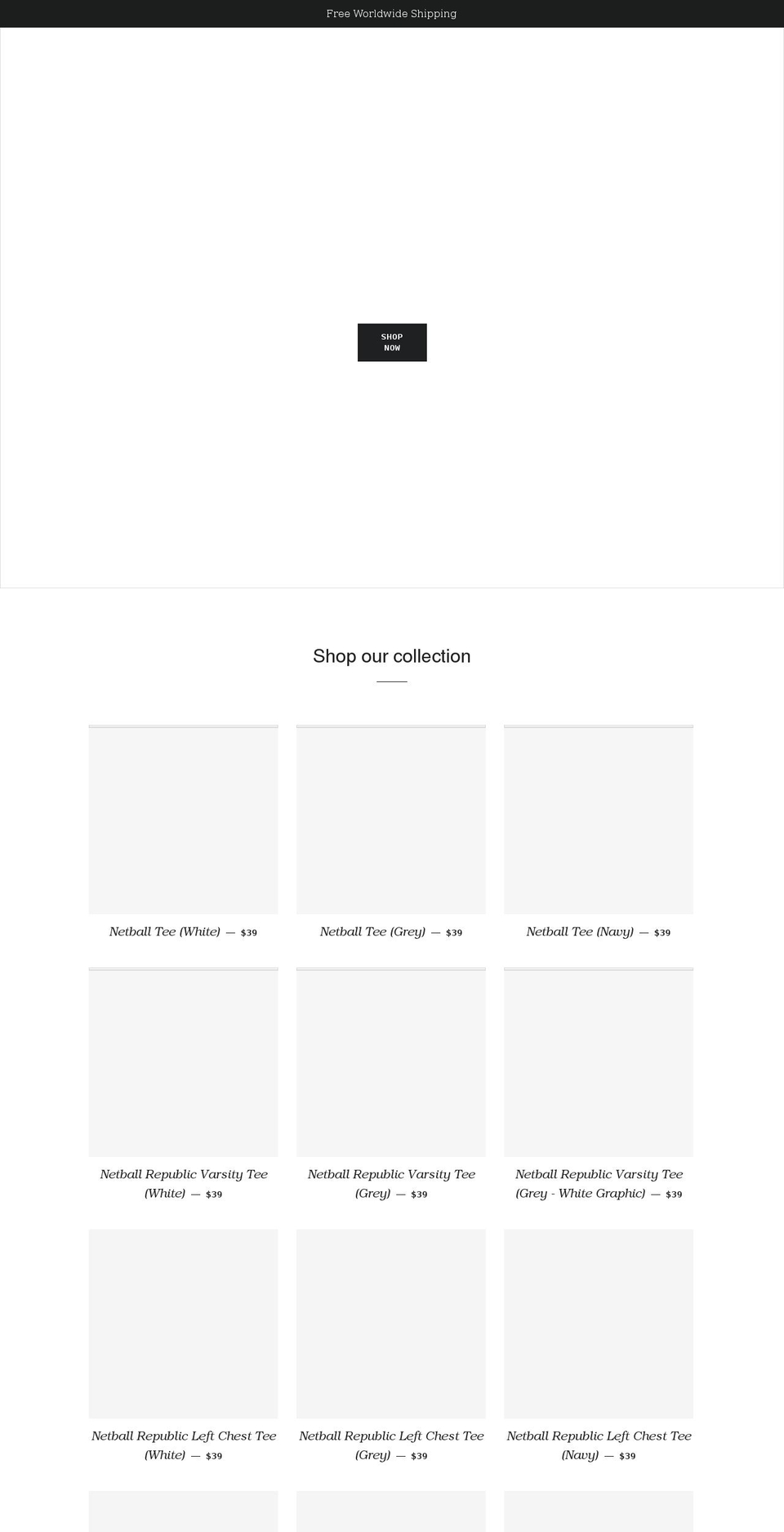 netballrepublic.com shopify website screenshot