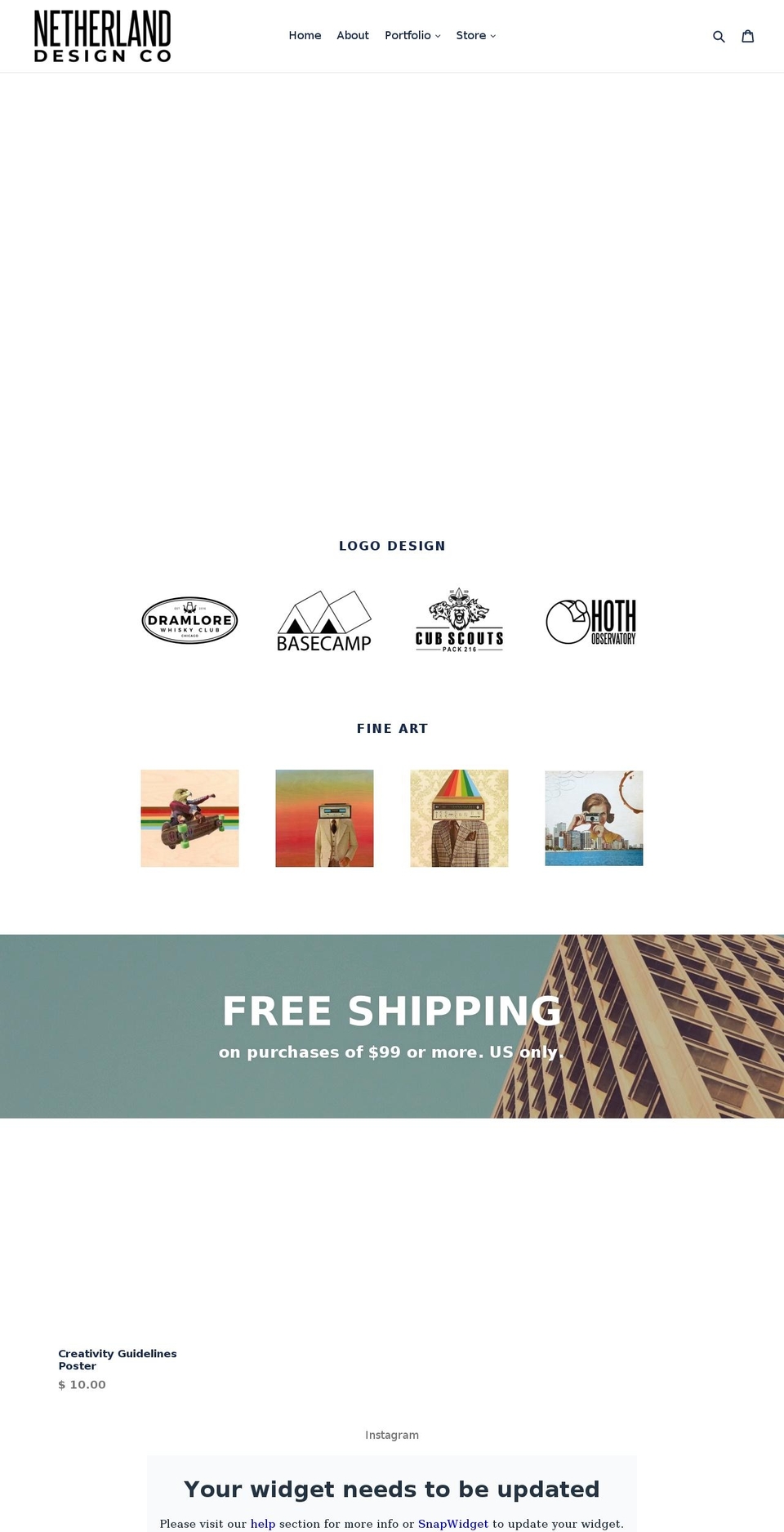 netherlandstudios.com — Shopify storefront screenshot