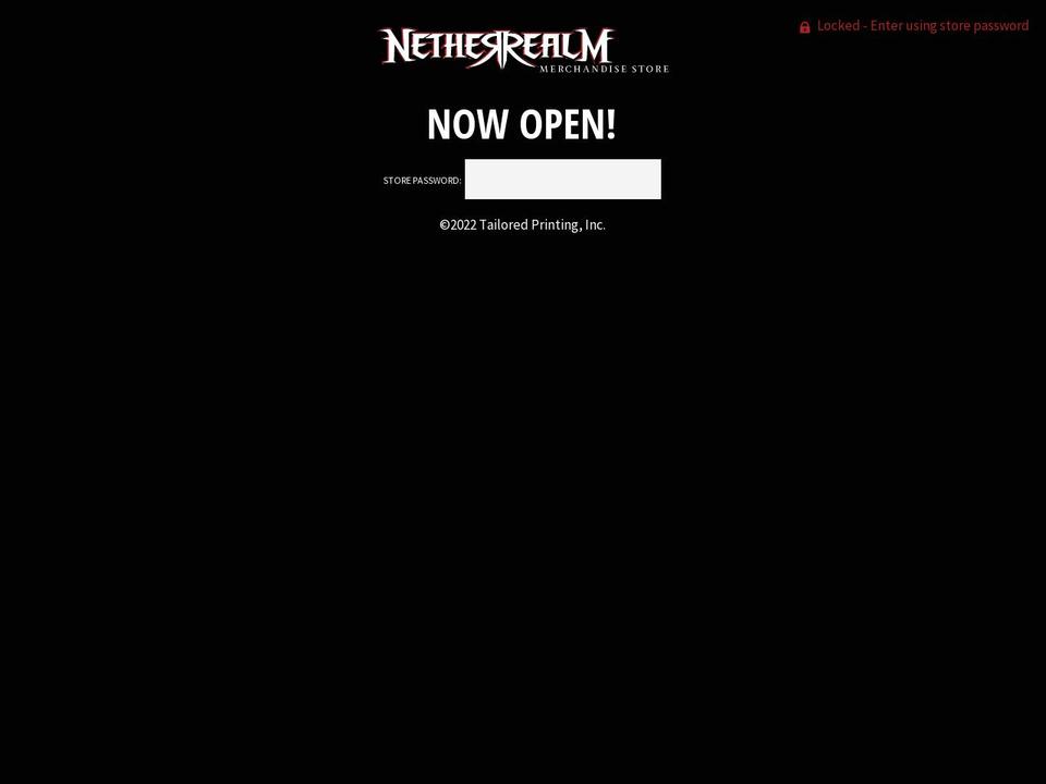 netherrealmmerch.com — Shopify storefront screenshot