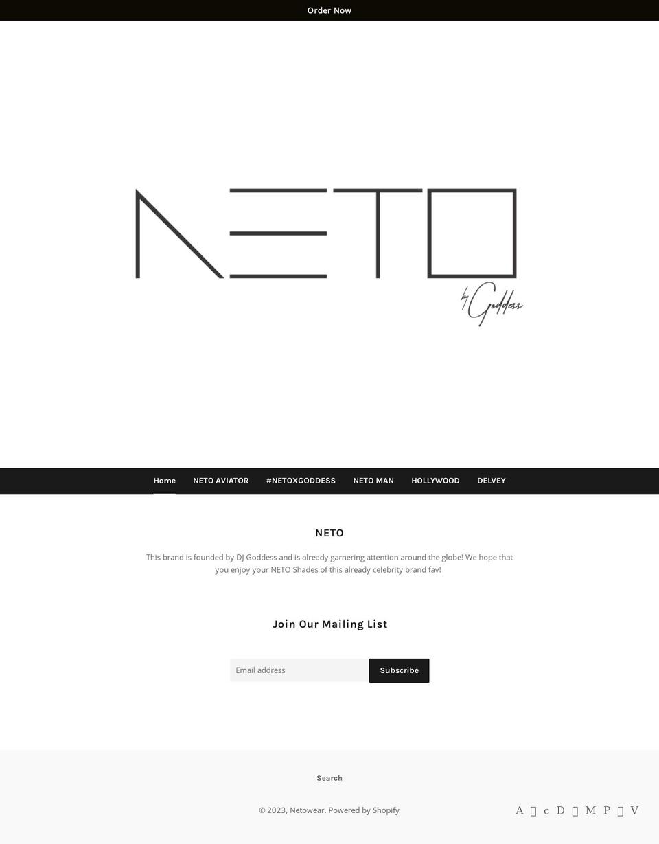 netowear.com shopify website screenshot