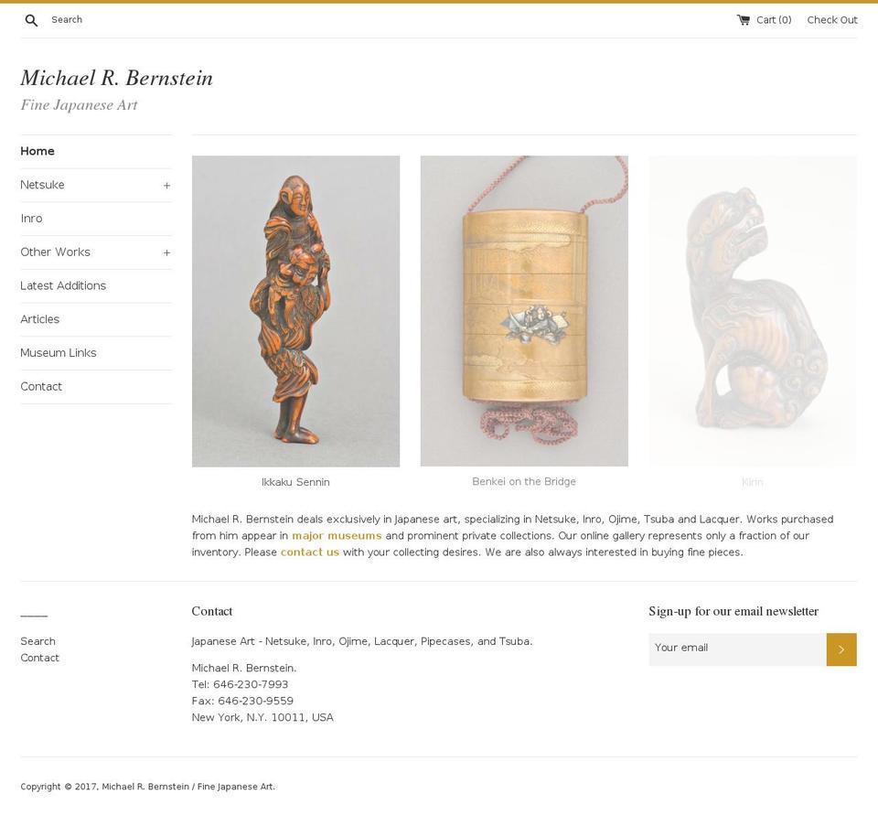 netsuke-inro.com shopify website screenshot