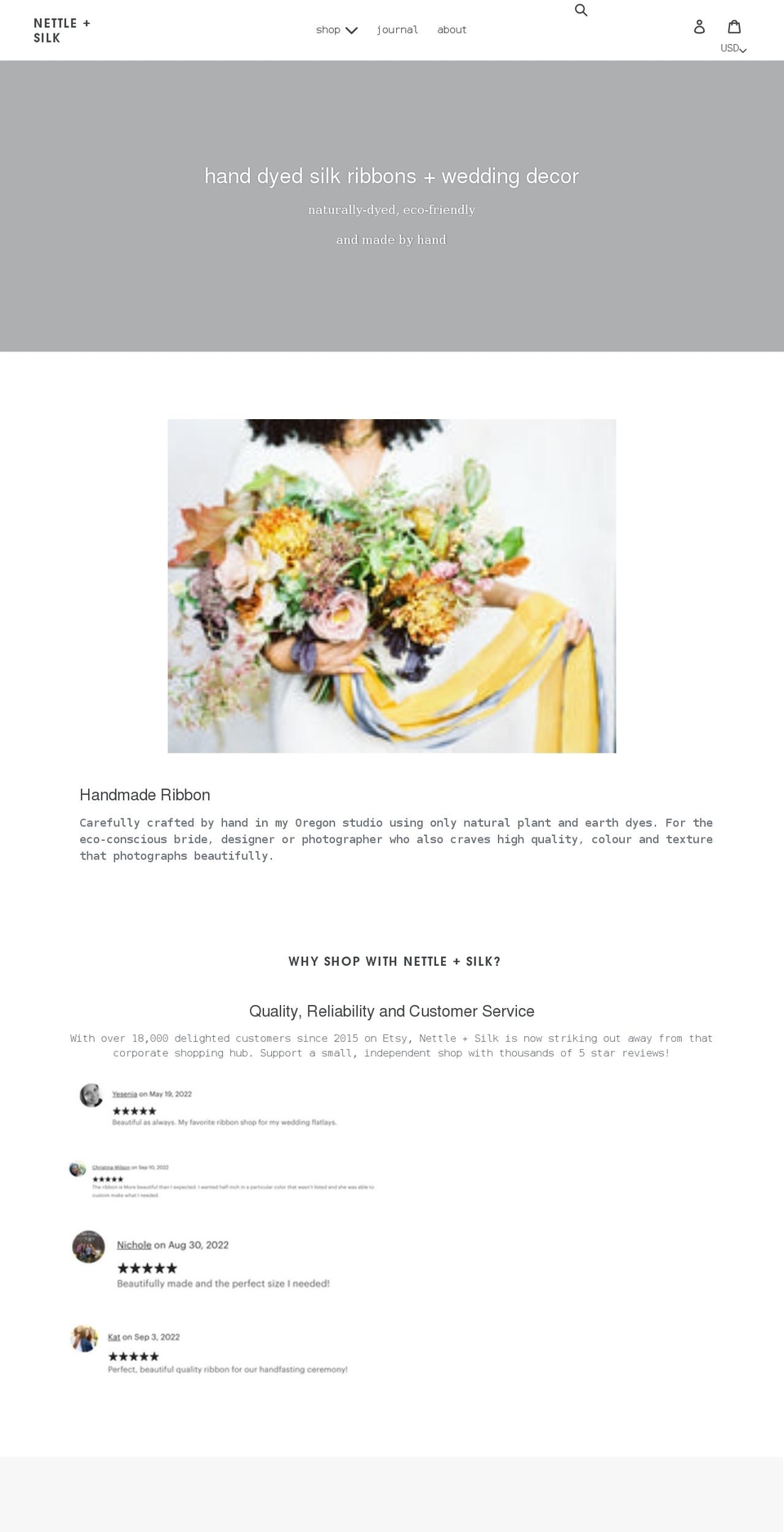 nettleandsilk.com shopify website screenshot
