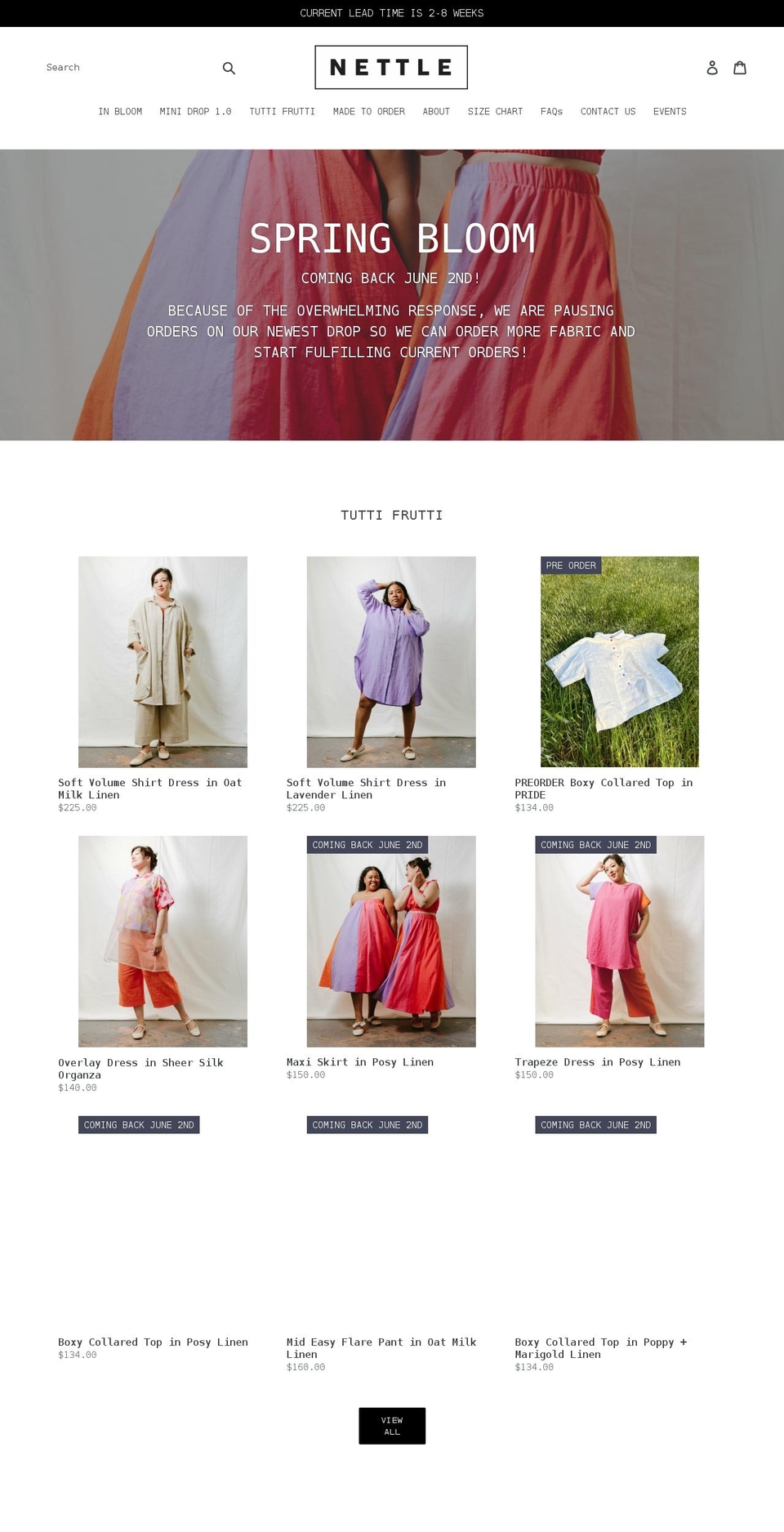 nettlestudios.com shopify website screenshot