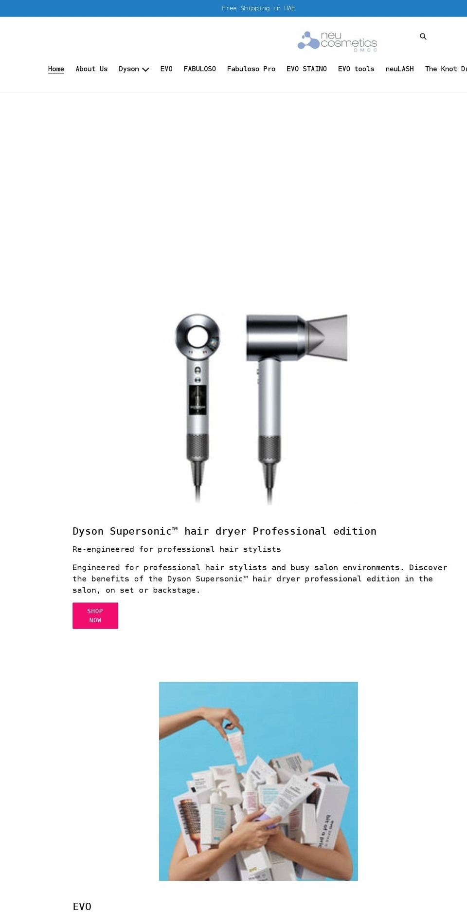 neu-cosmetics.com shopify website screenshot