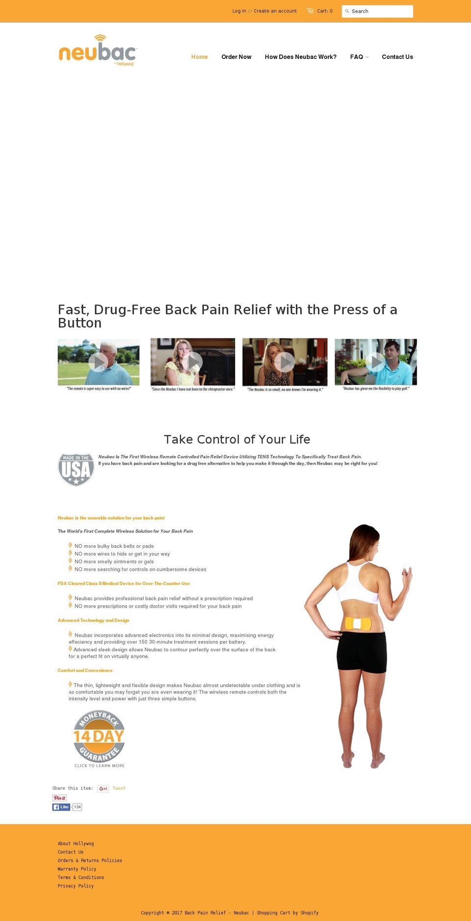 neuback.com shopify website screenshot