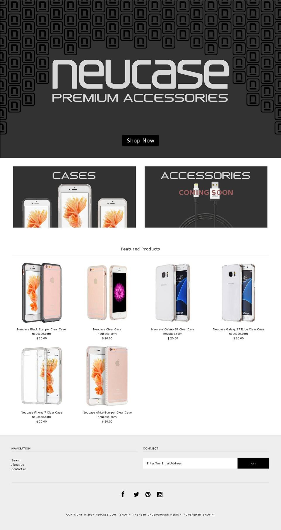 neucase.com shopify website screenshot