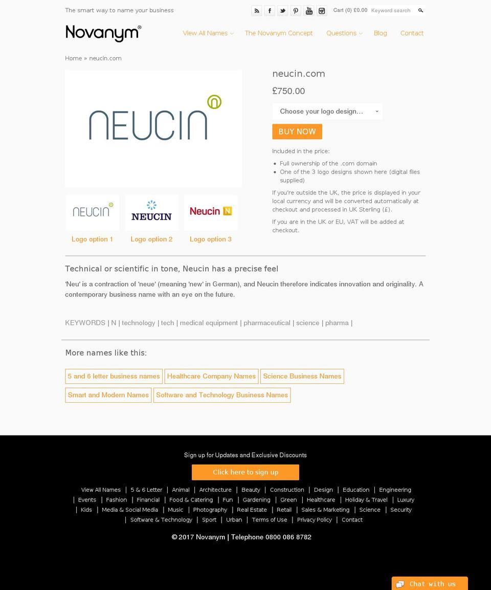 neucin.com shopify website screenshot