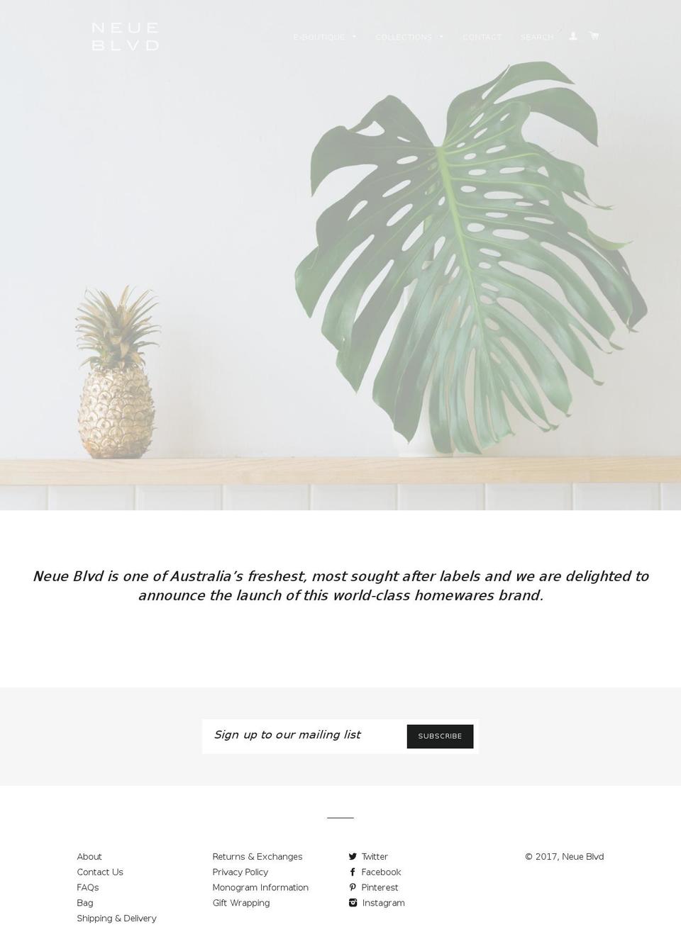 neueblvd.com shopify website screenshot