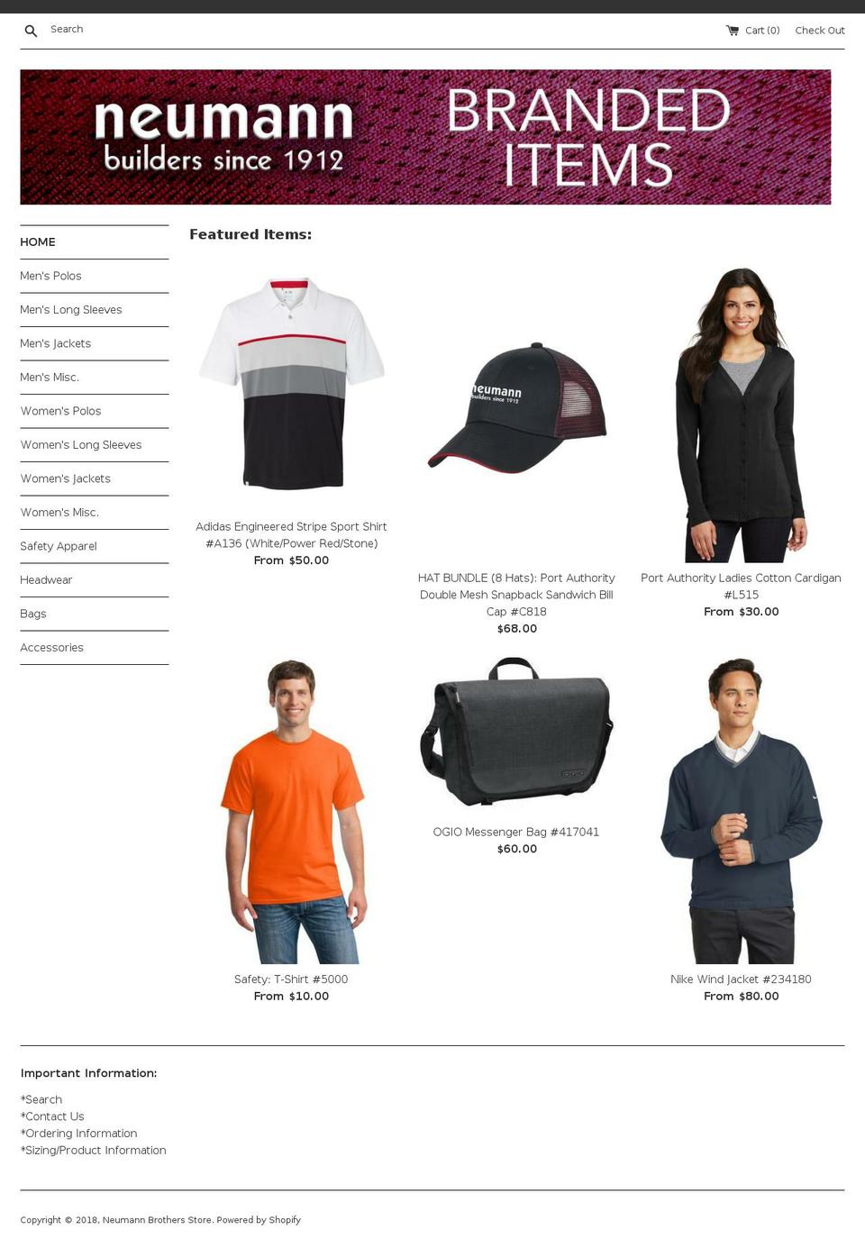 neumannbrosapparel.com — Shopify storefront screenshot