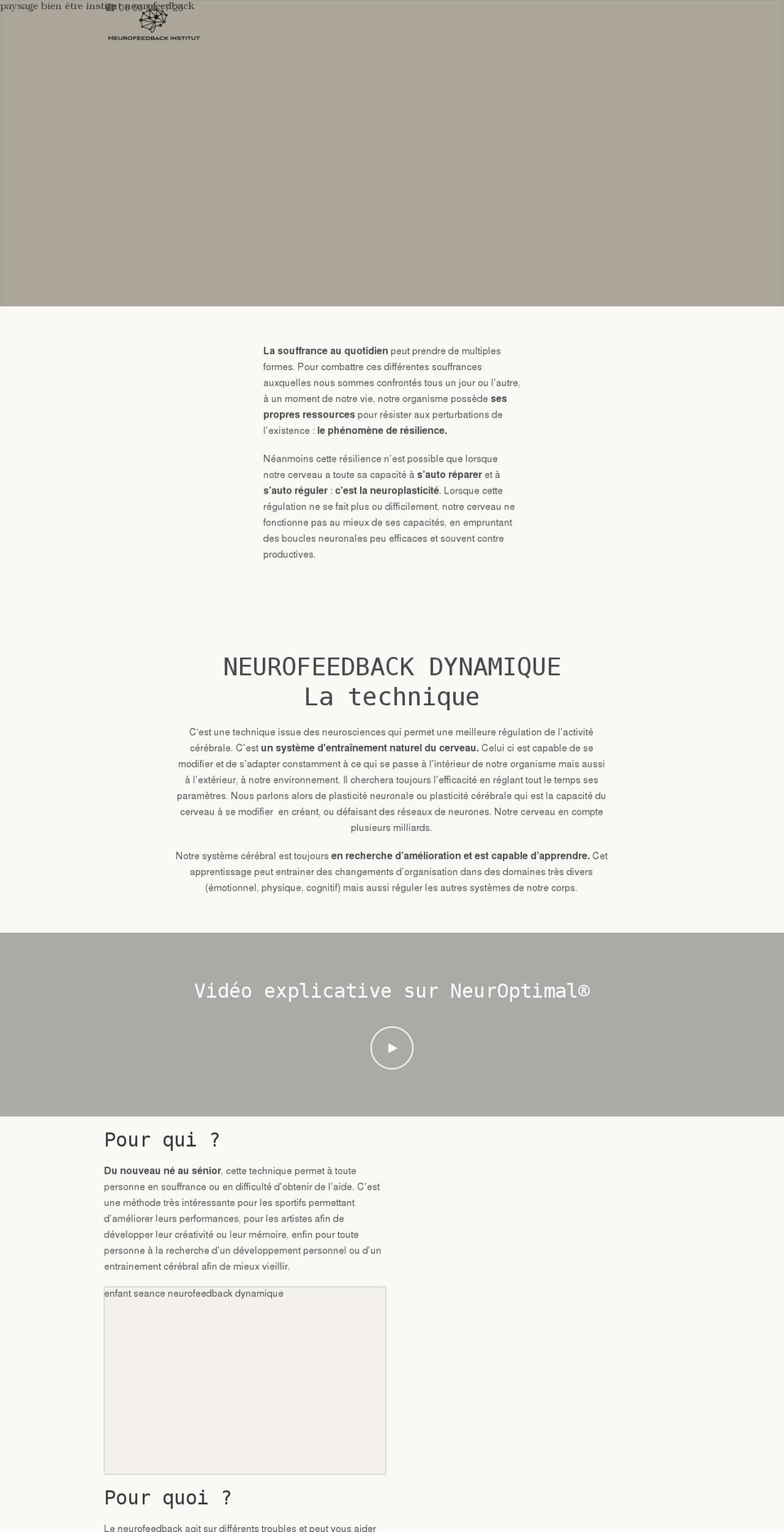 neurofeedbackinstitut.fr shopify website screenshot