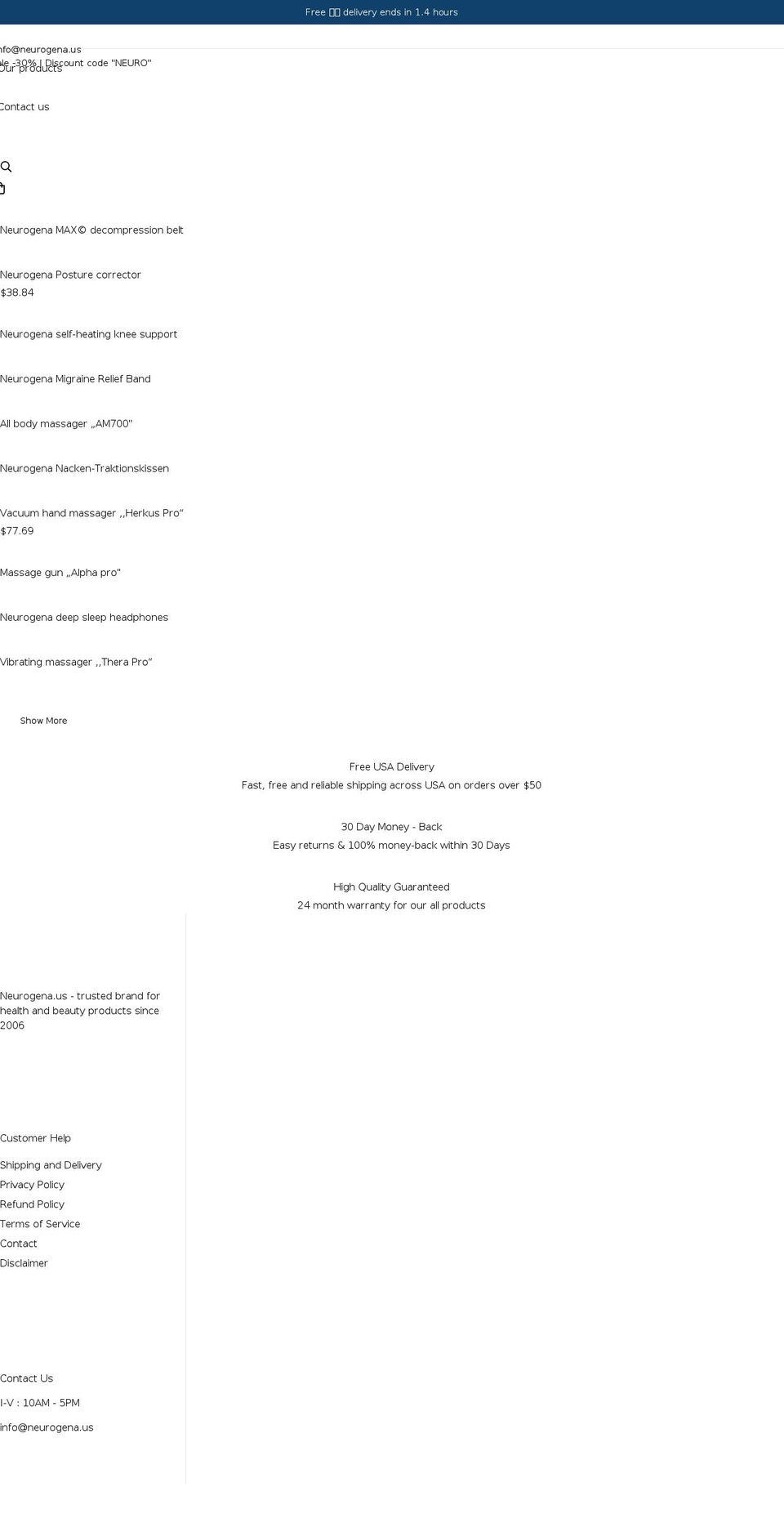 neurogena.co.uk shopify website screenshot