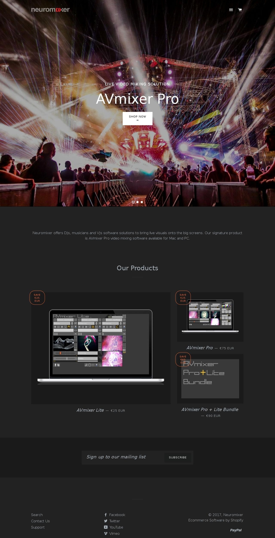 neuromixer.com shopify website screenshot