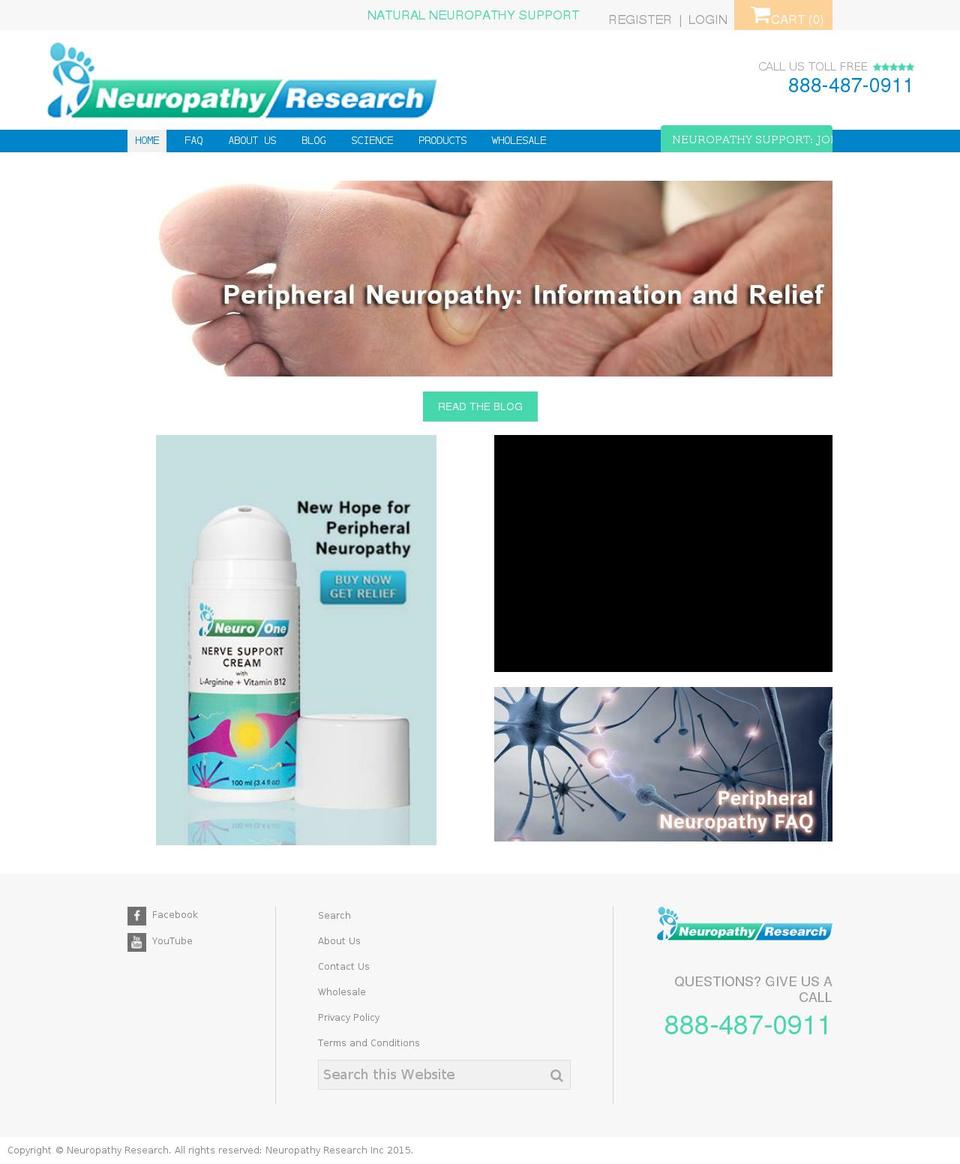 Neuropathy Research - Proven Profitable Theme Shopify theme site example neuropathyresearch.com