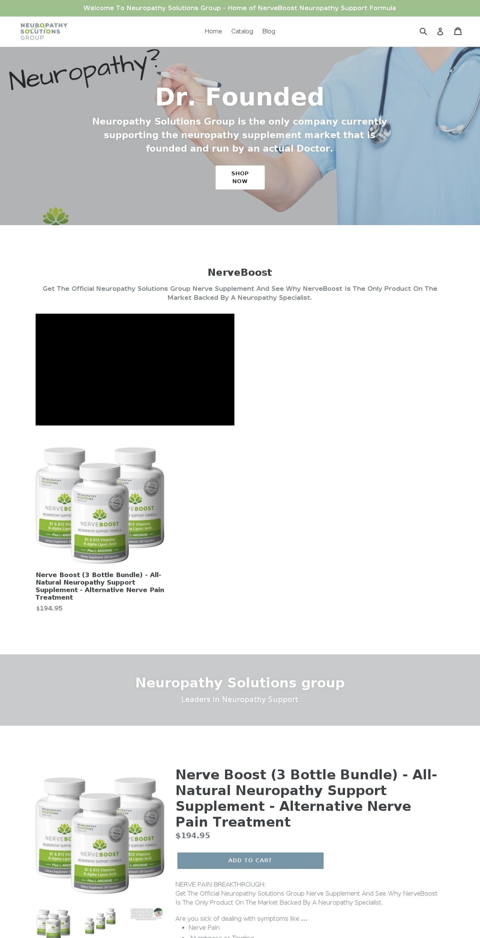 neuropathysolutionsgroup.com — Shopify storefront screenshot