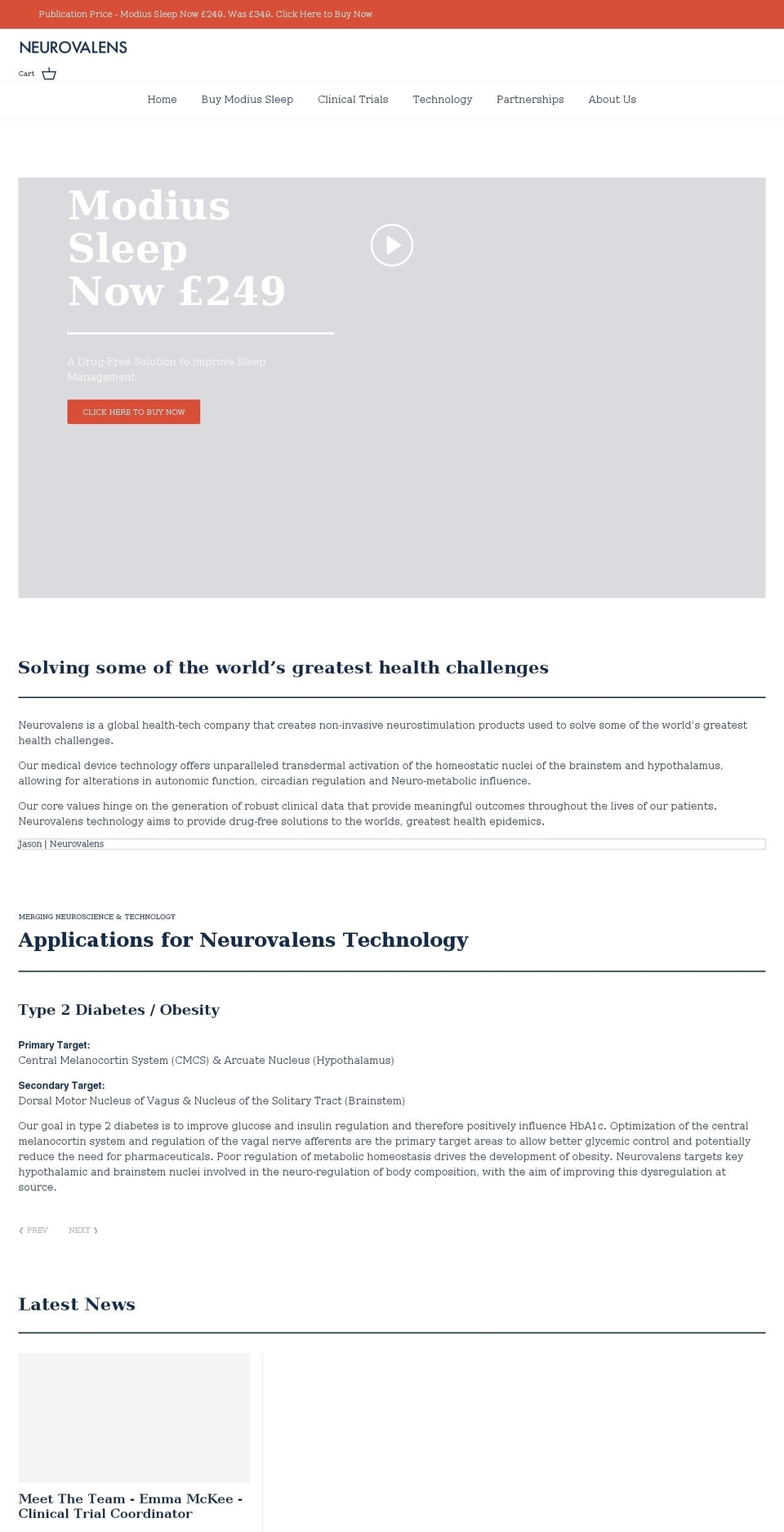 neurovalens.com shopify website screenshot