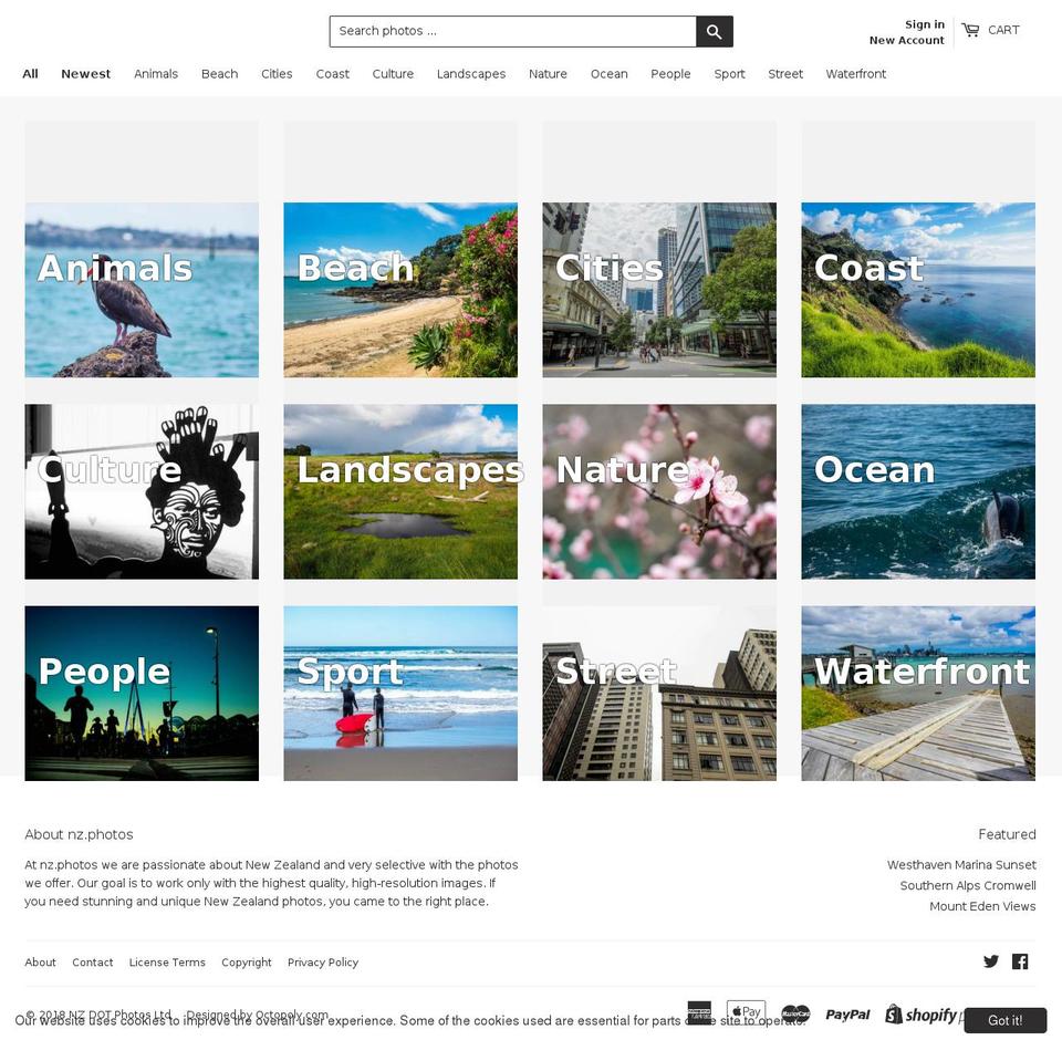 neuseelandfotos.com shopify website screenshot