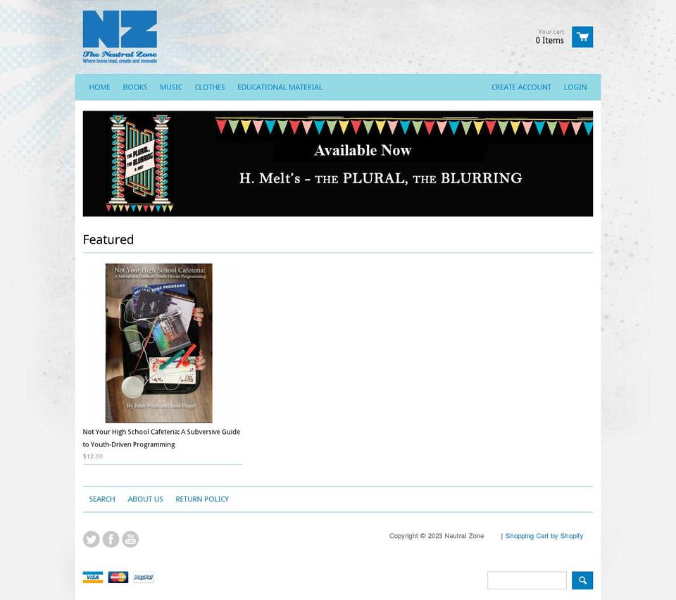 neutralzone.myshopify.com shopify website screenshot