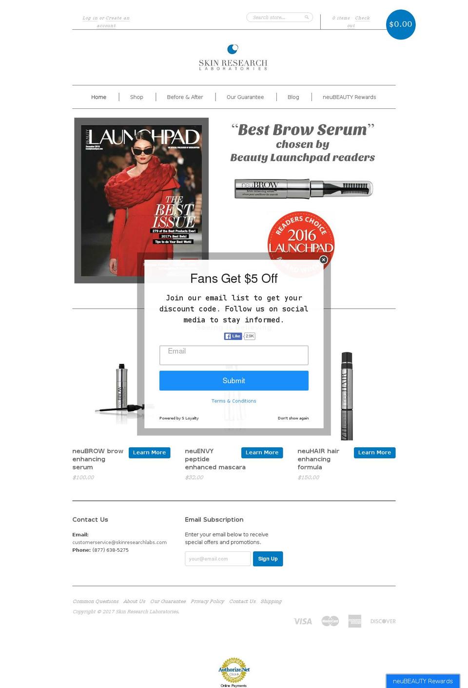 neuveaubrow.com shopify website screenshot
