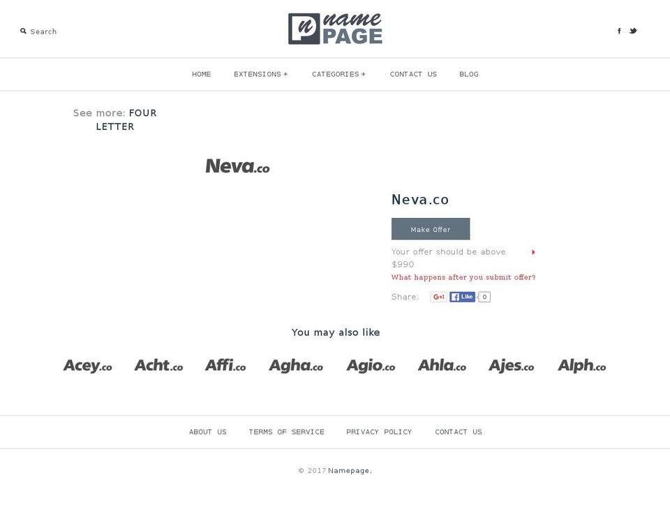 EVA Shopify theme site example neva.co