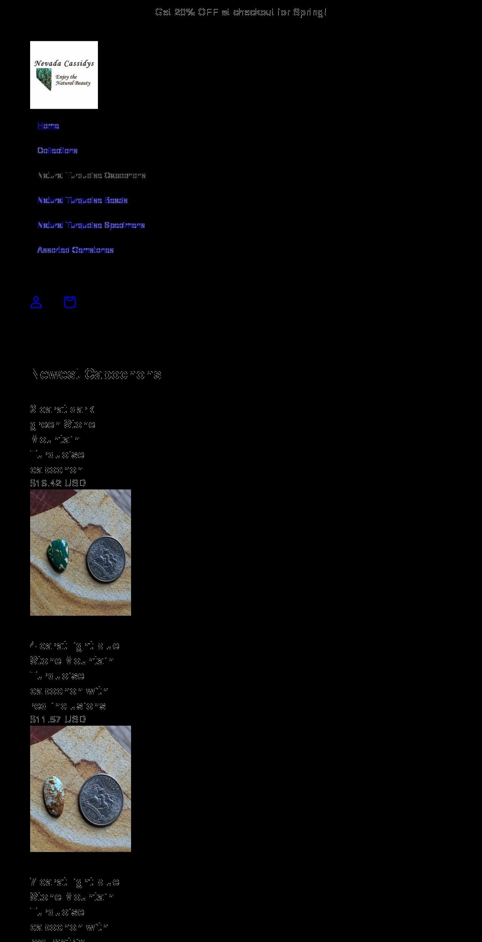 nevadacassidys.com shopify website screenshot