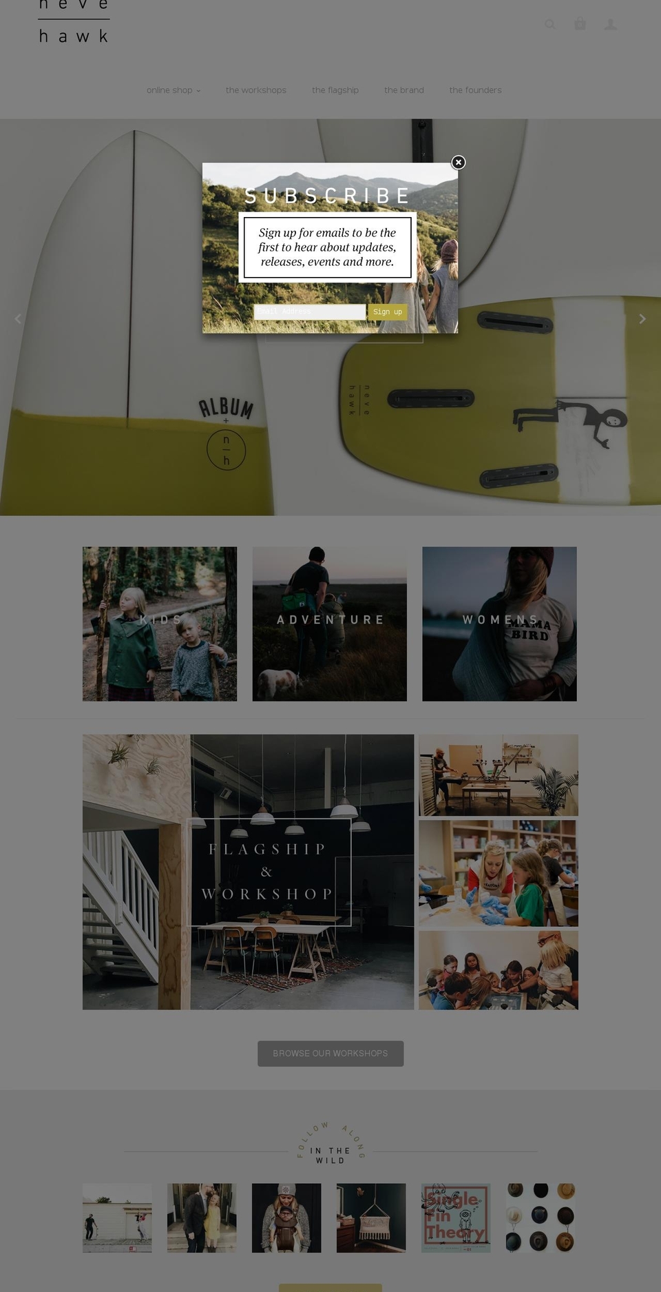 neveandhawk.com shopify website screenshot