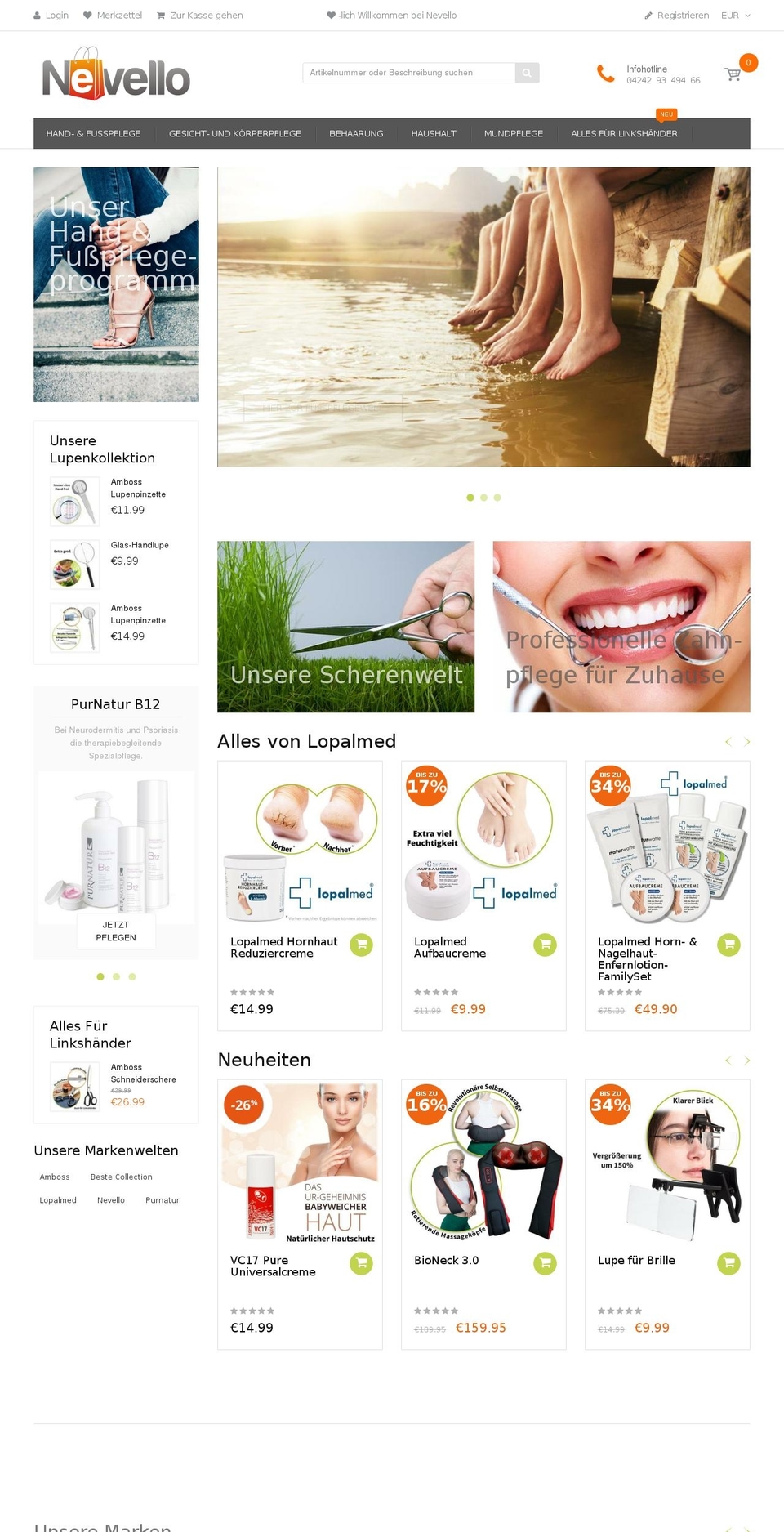 nevello.de shopify website screenshot