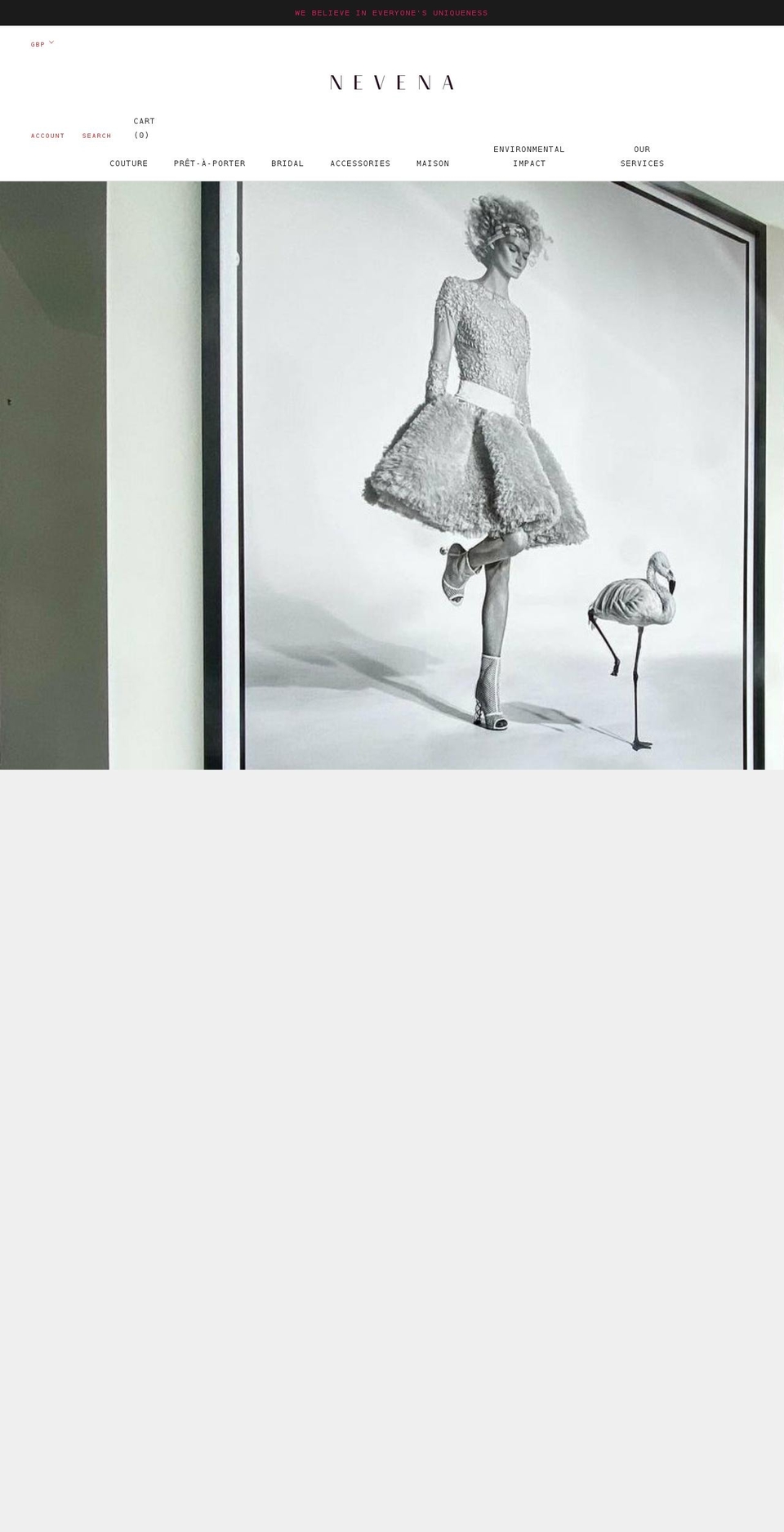 nevenacouture.com shopify website screenshot