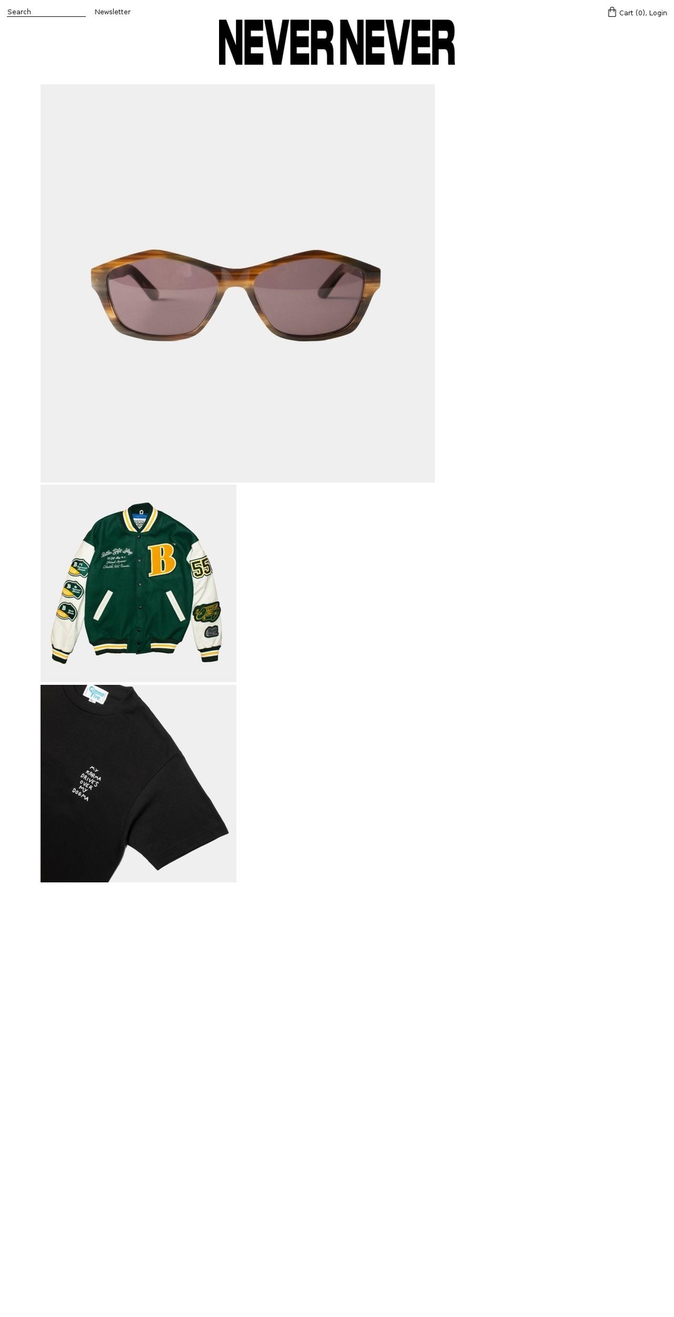 never-never.com shopify website screenshot