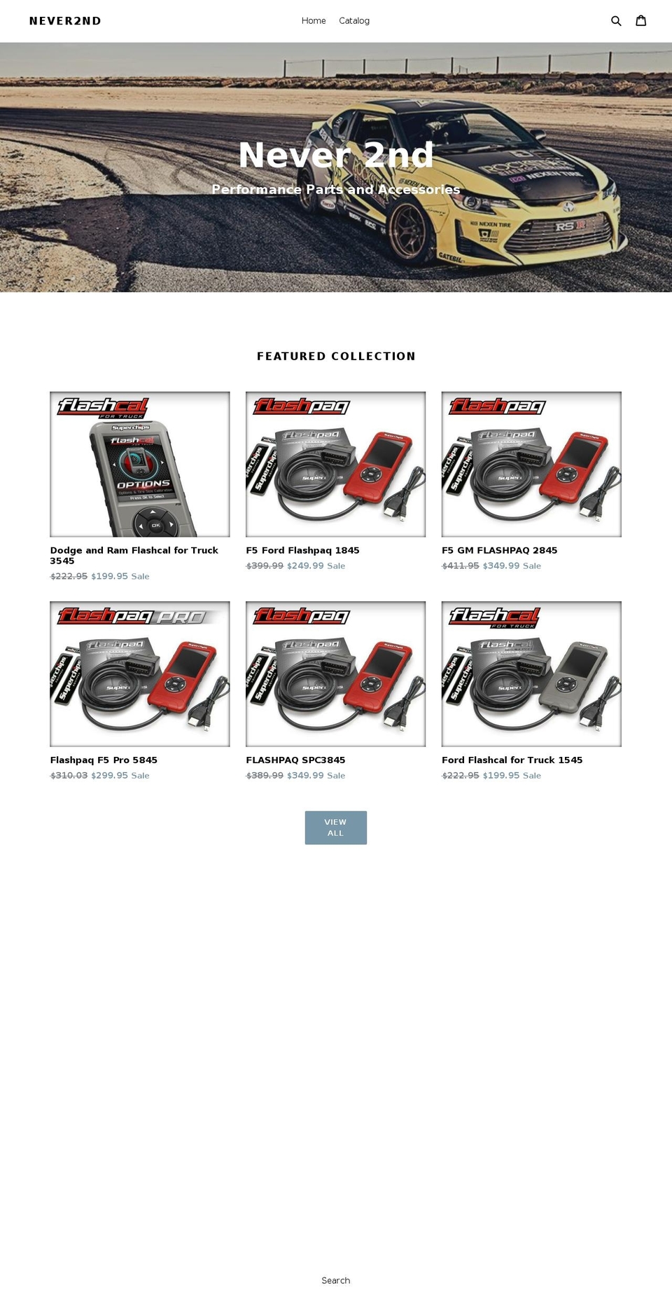 never2nd.com — Shopify storefront screenshot