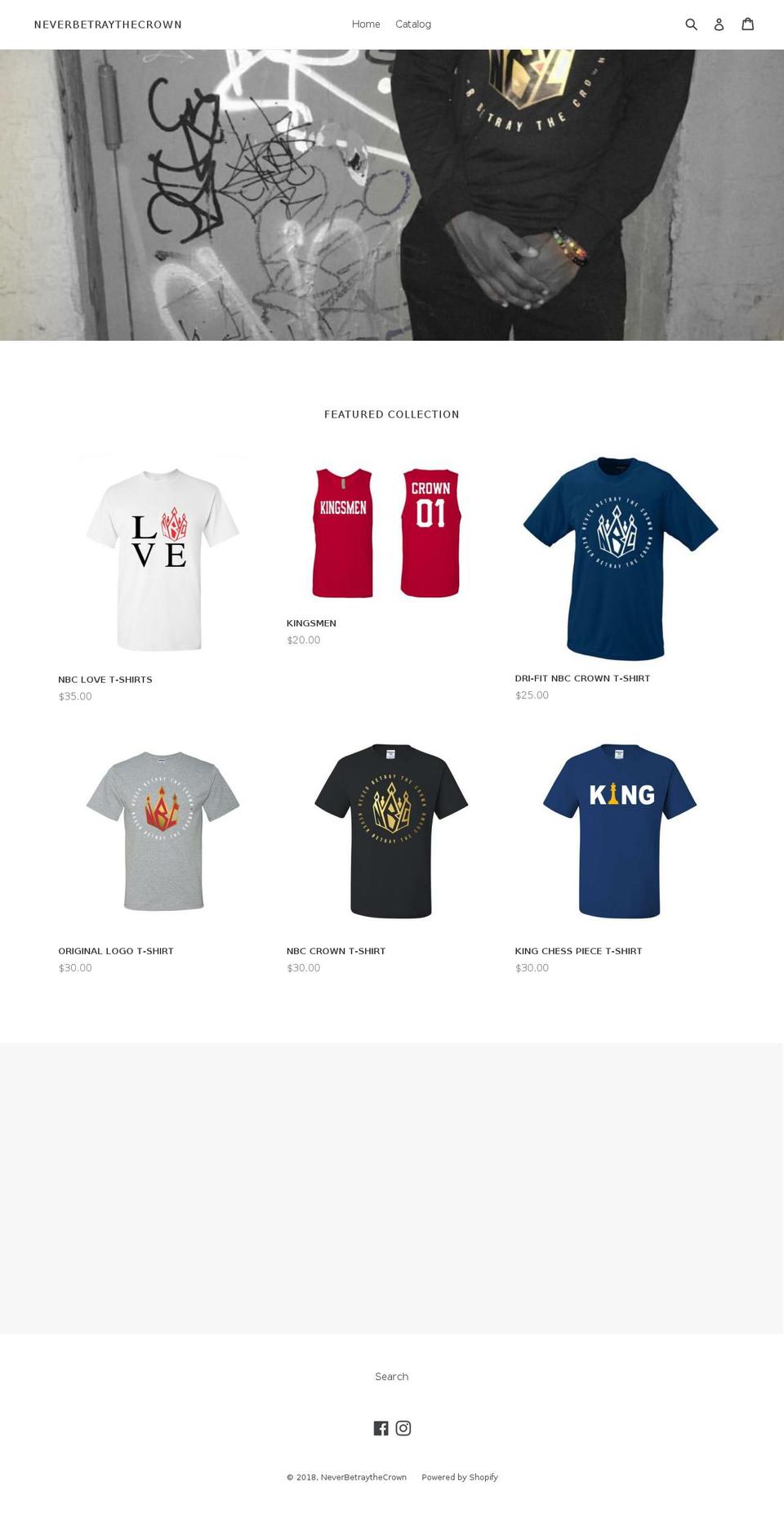 neverbetraythecrown.com shopify website screenshot
