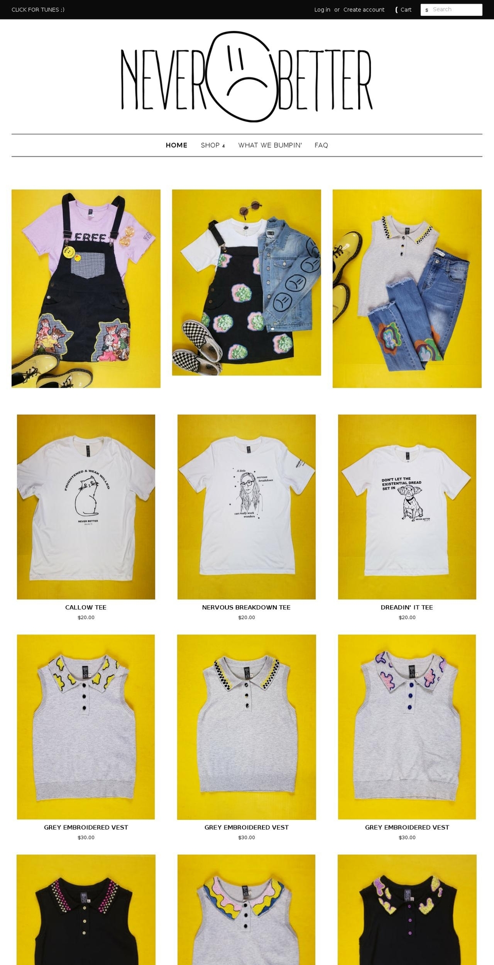 neverbetterclothing.com — Shopify storefront screenshot