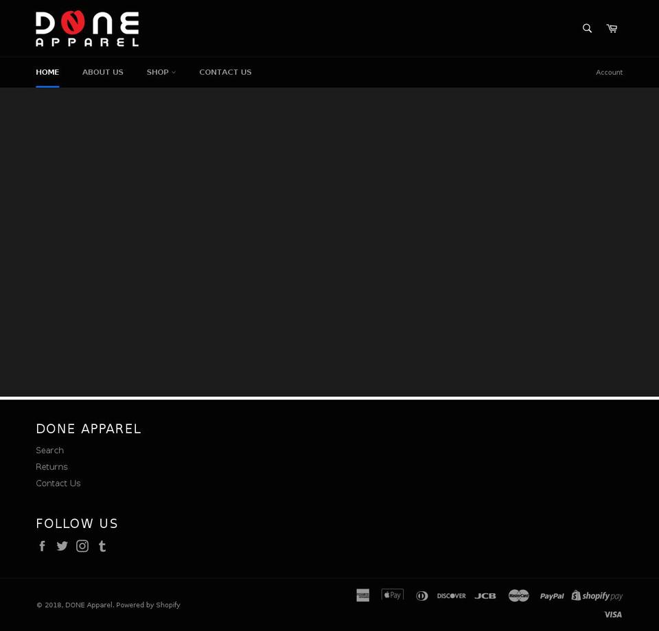 neverdoneapparel.com — Shopify storefront screenshot