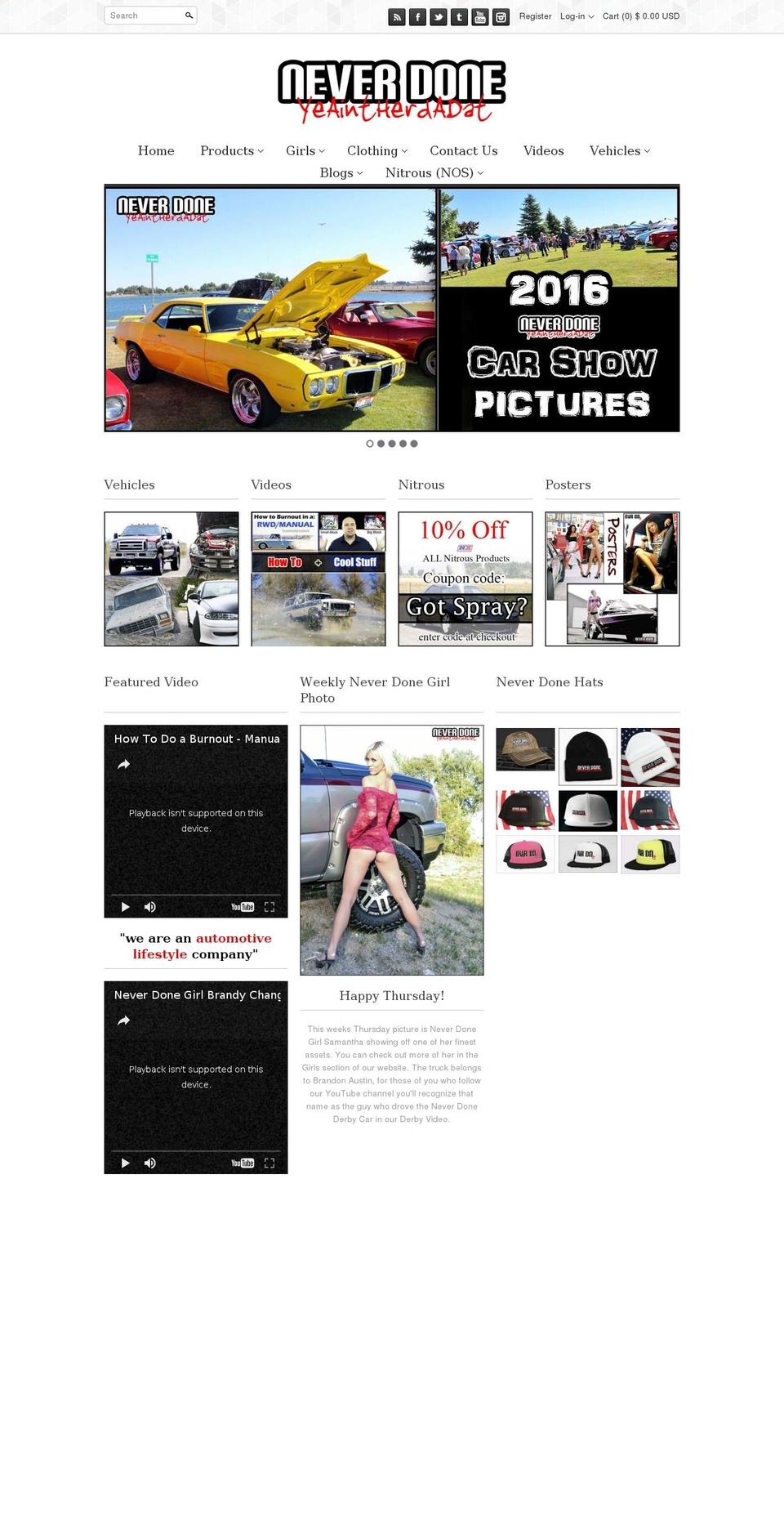 neverdoneusa.com shopify website screenshot
