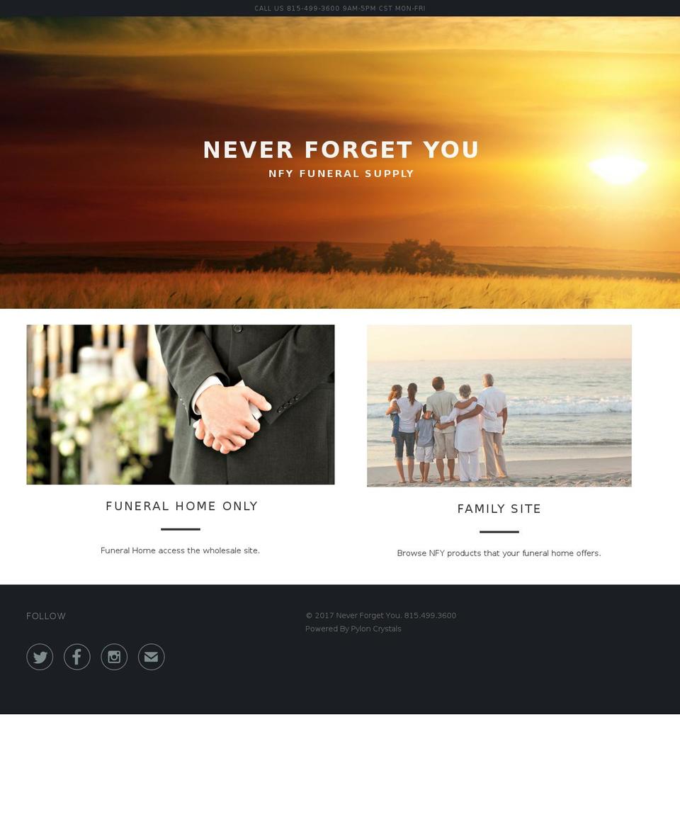 neverforgetyou.com shopify website screenshot