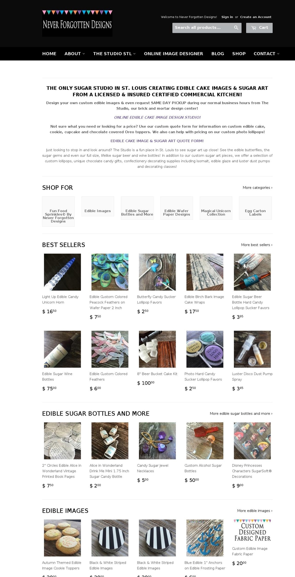 neverforgottendesigns.com shopify website screenshot