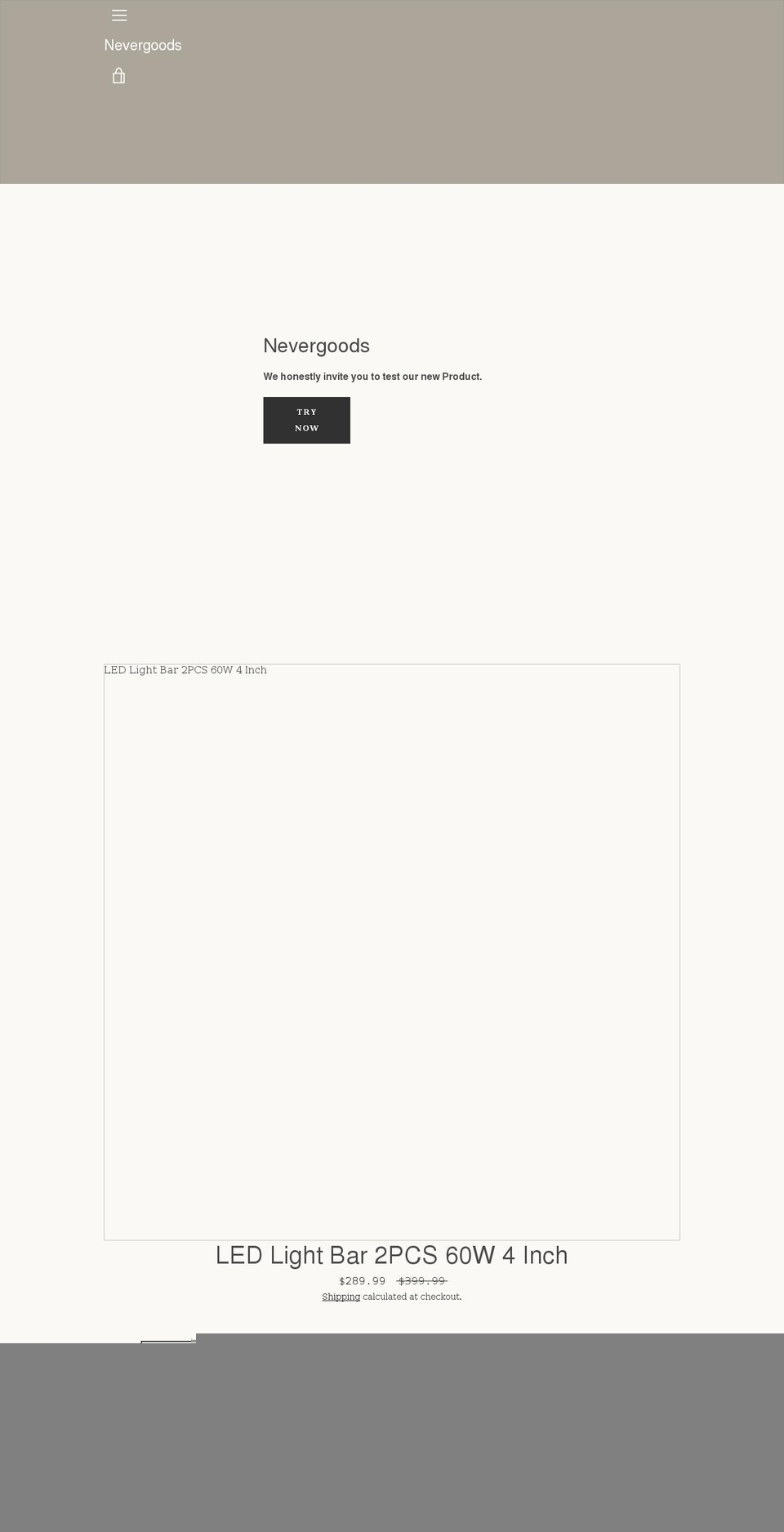 nevergoods.com shopify website screenshot