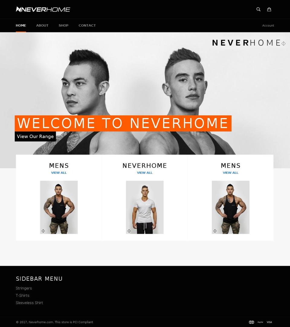 neverhome.com shopify website screenshot