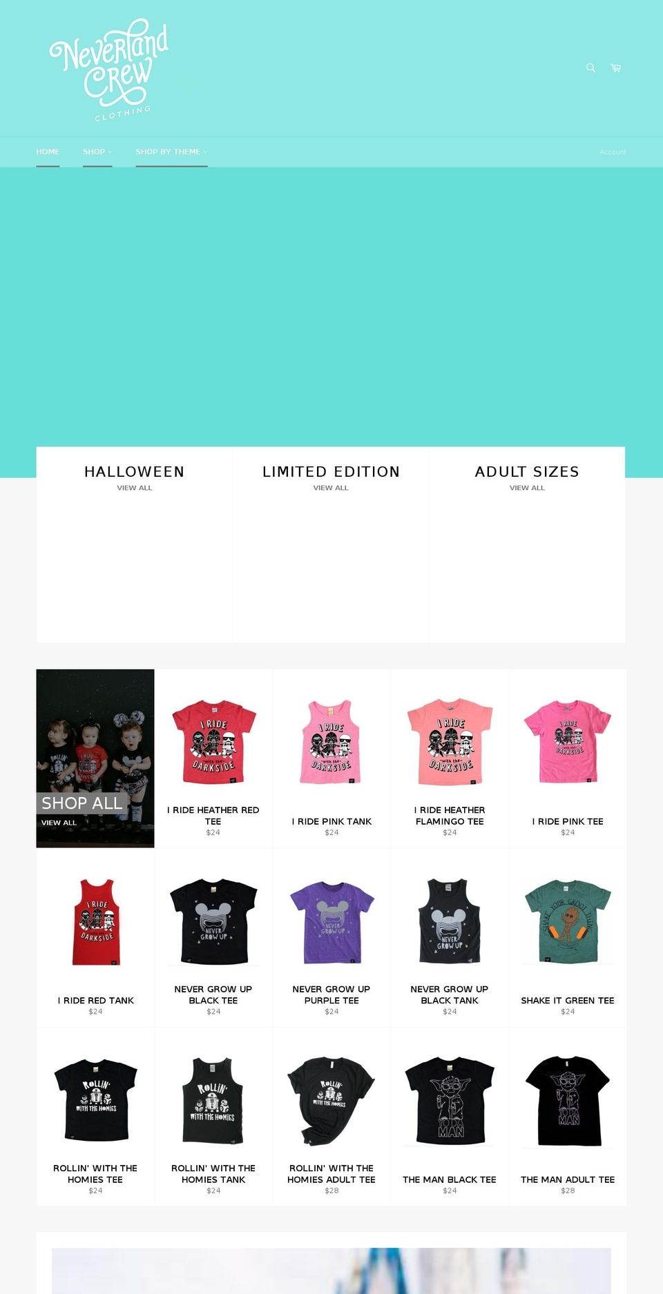 neverlandcrew.com shopify website screenshot