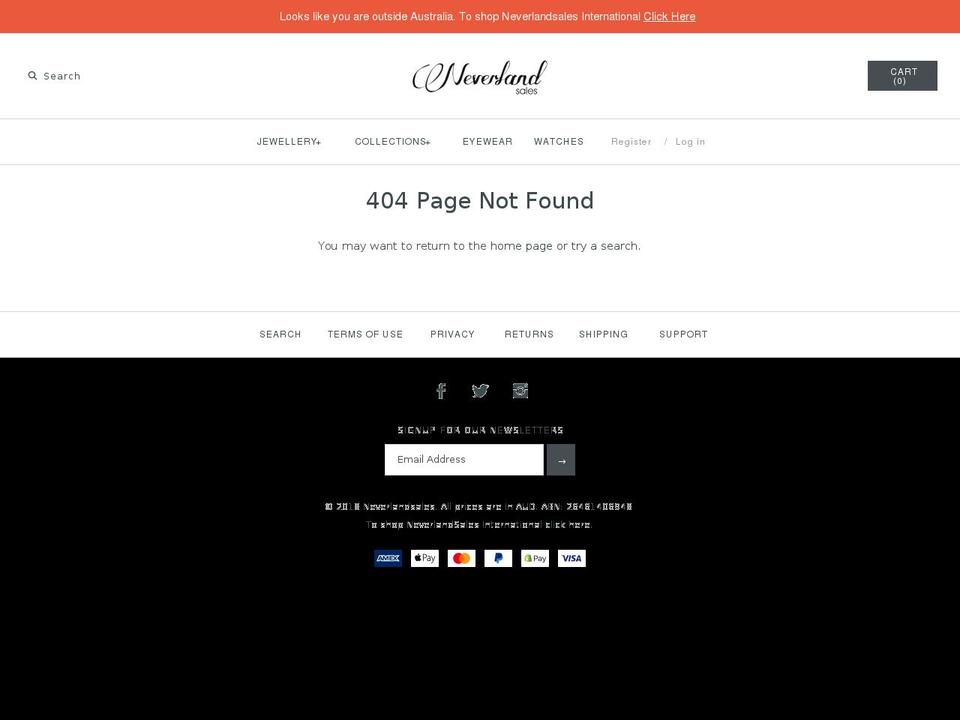 neverlandsales.ca shopify website screenshot
