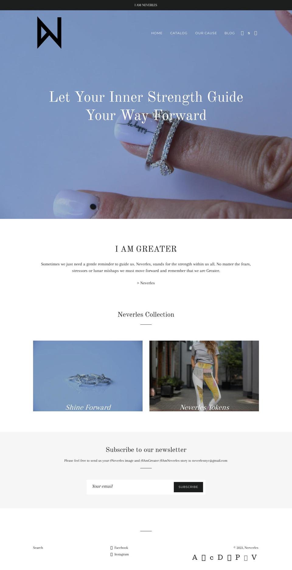neverles.com shopify website screenshot