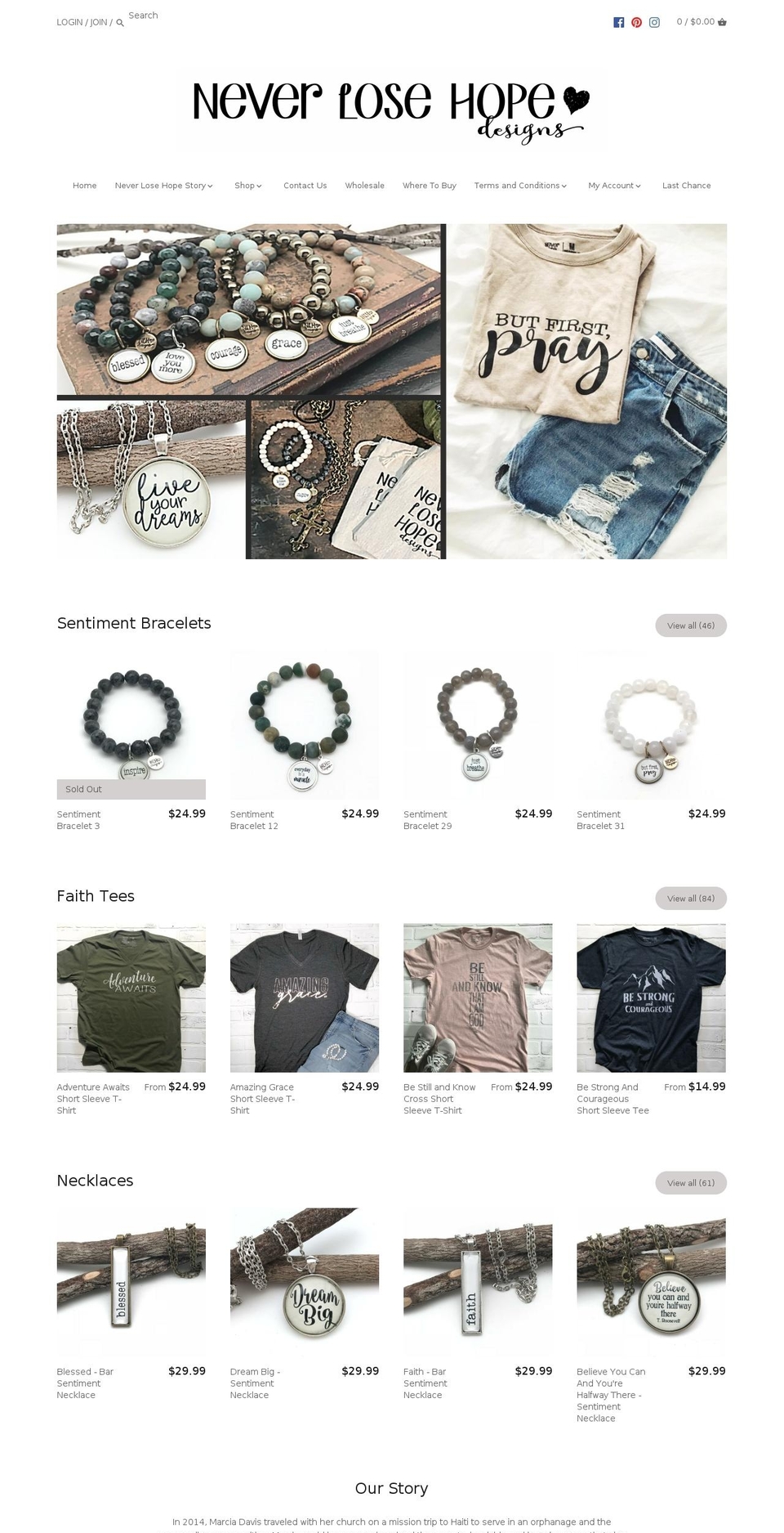 neverlosehope.shop shopify website screenshot