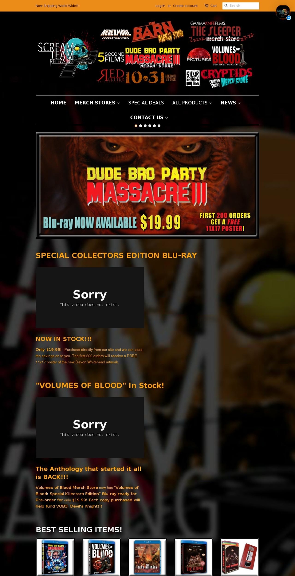 nevermoreproductionstudios.com — Shopify storefront screenshot