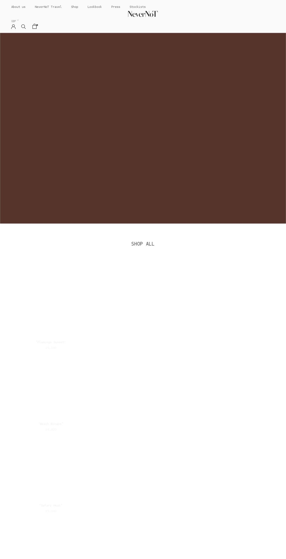 nevernot.co.uk shopify website screenshot