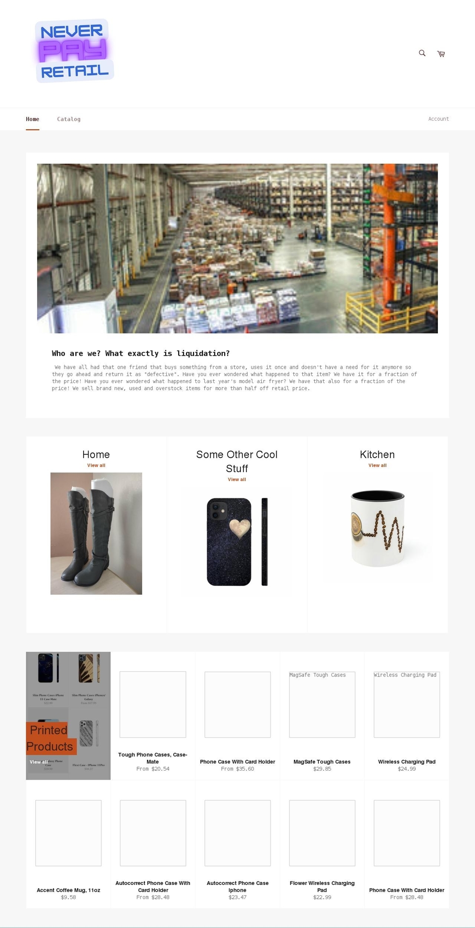 neverpayingretail.com shopify website screenshot