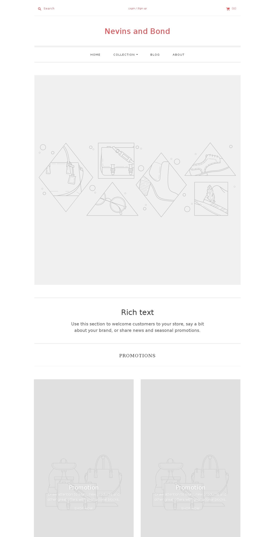nevinsandbond.com shopify website screenshot