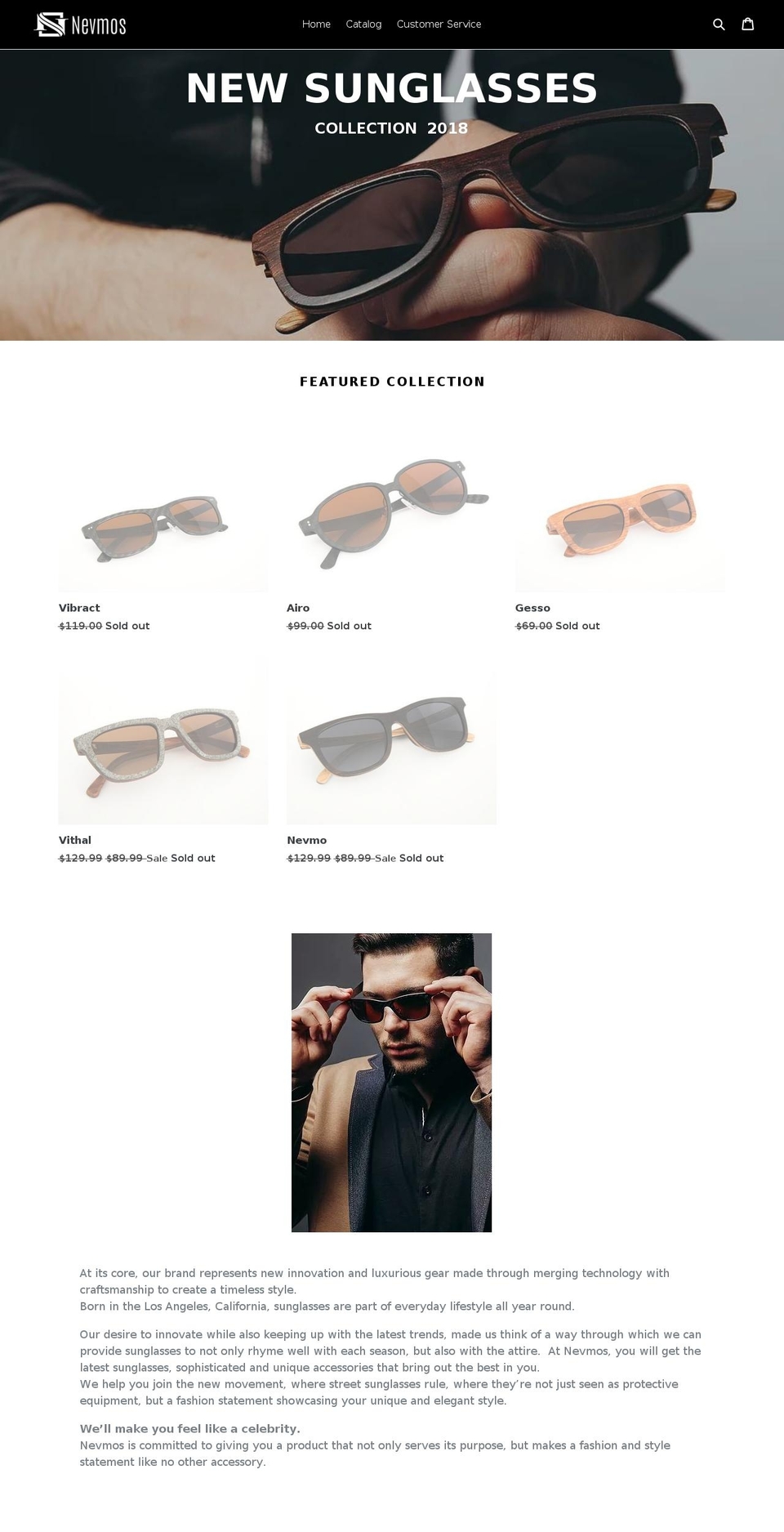 nevmos.com — Shopify storefront screenshot