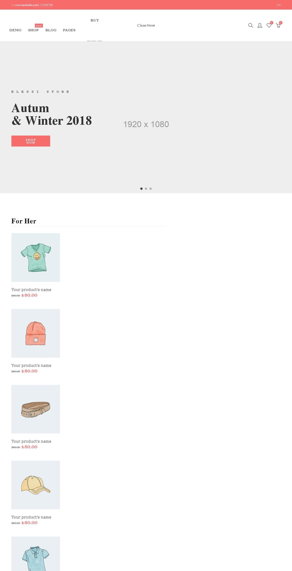 Elessi v Shopify theme site example new-claue-2.myshopify.com