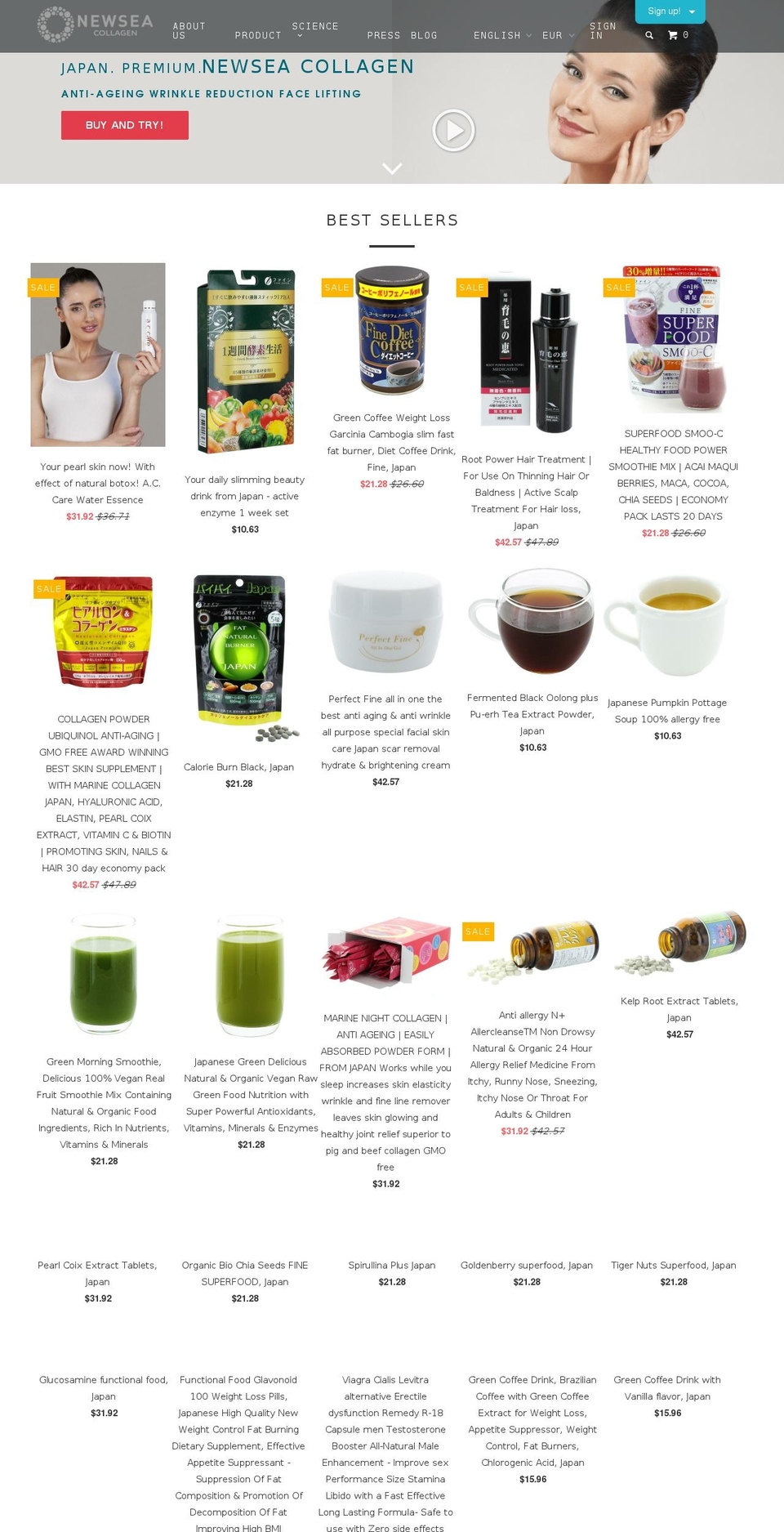 new-collagen.com shopify website screenshot