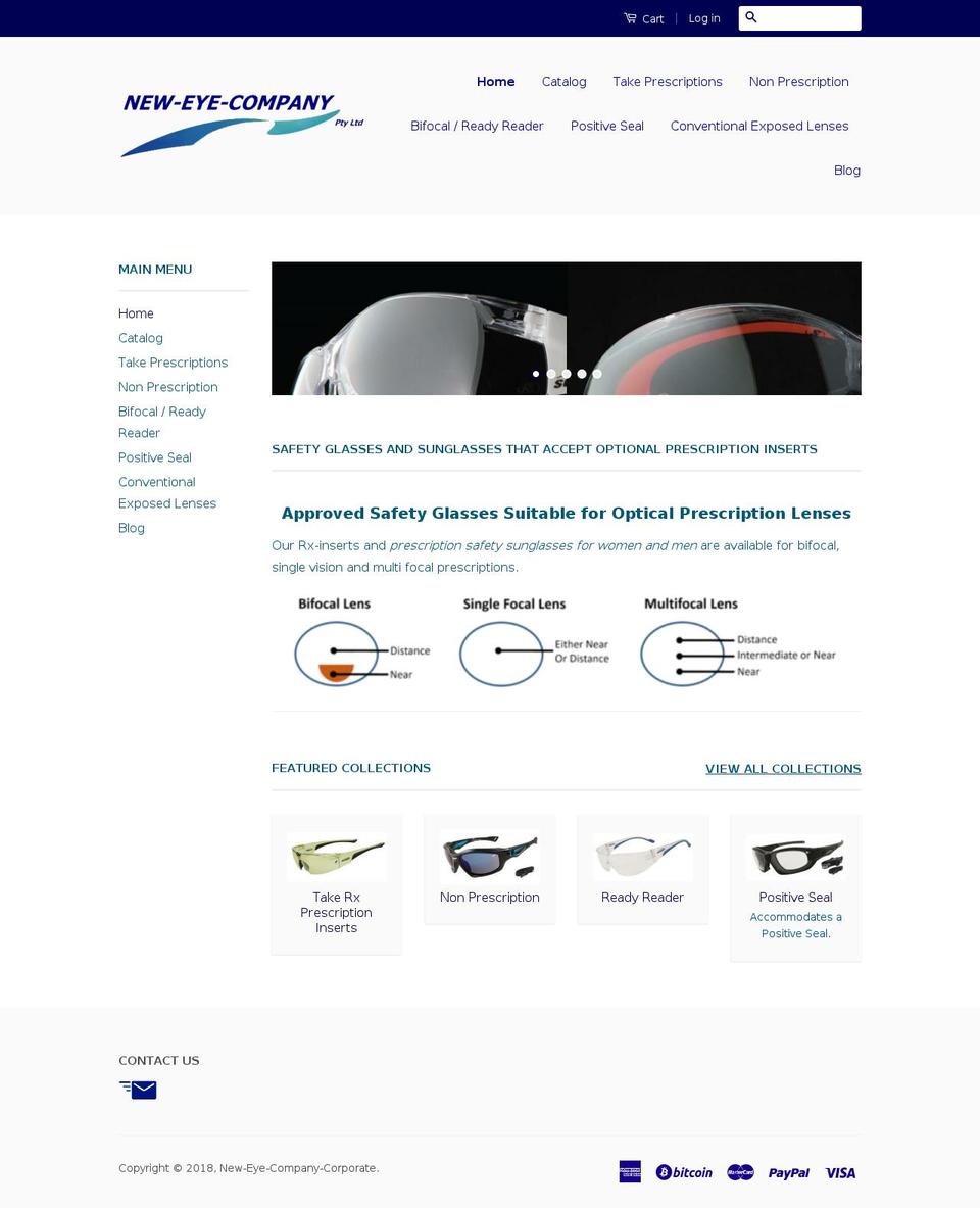 new-eye-company.com.au shopify website screenshot